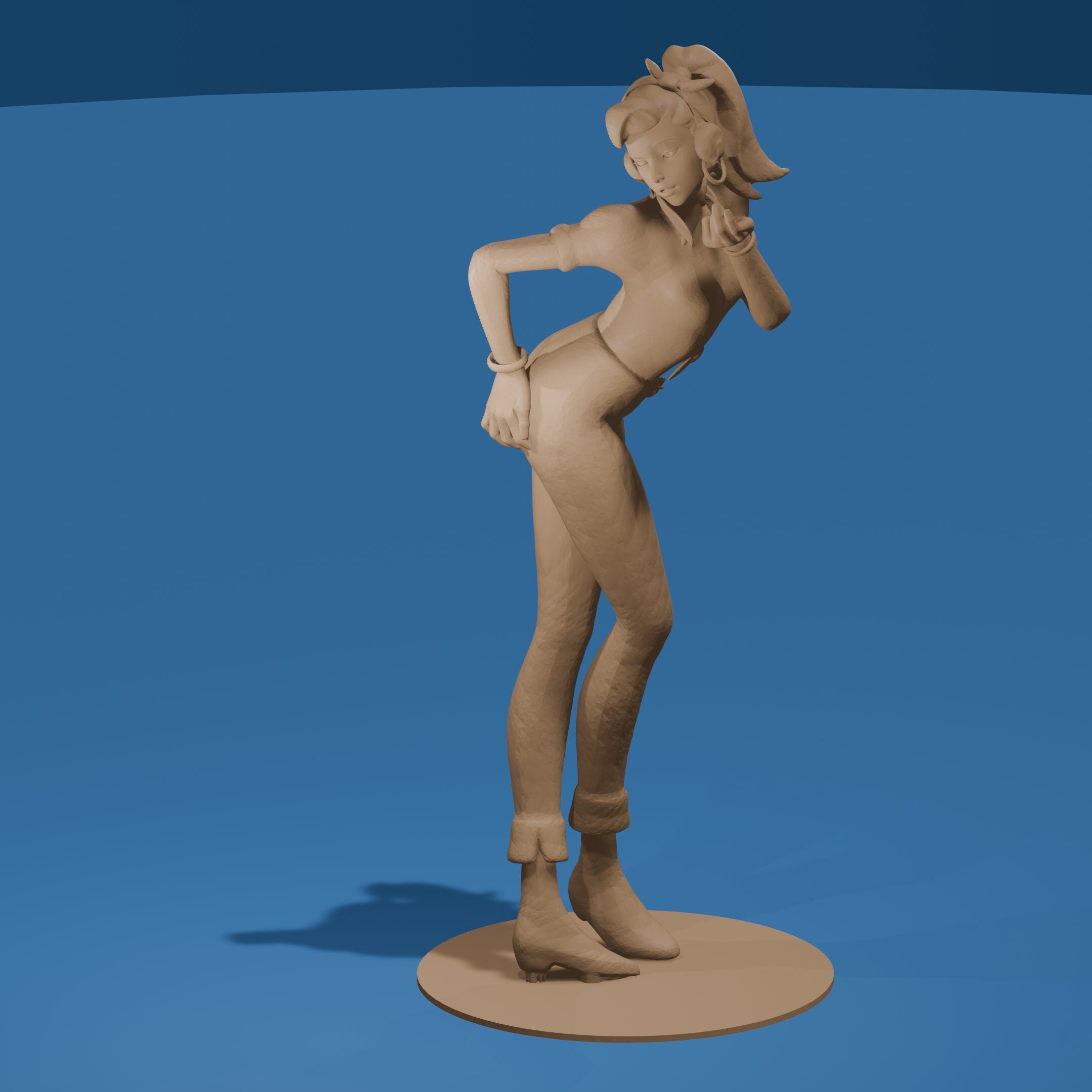 Gamer Girl Blowing Kiss Figurine, 3D Printed Collectible, Gaming Enthusiast Gift