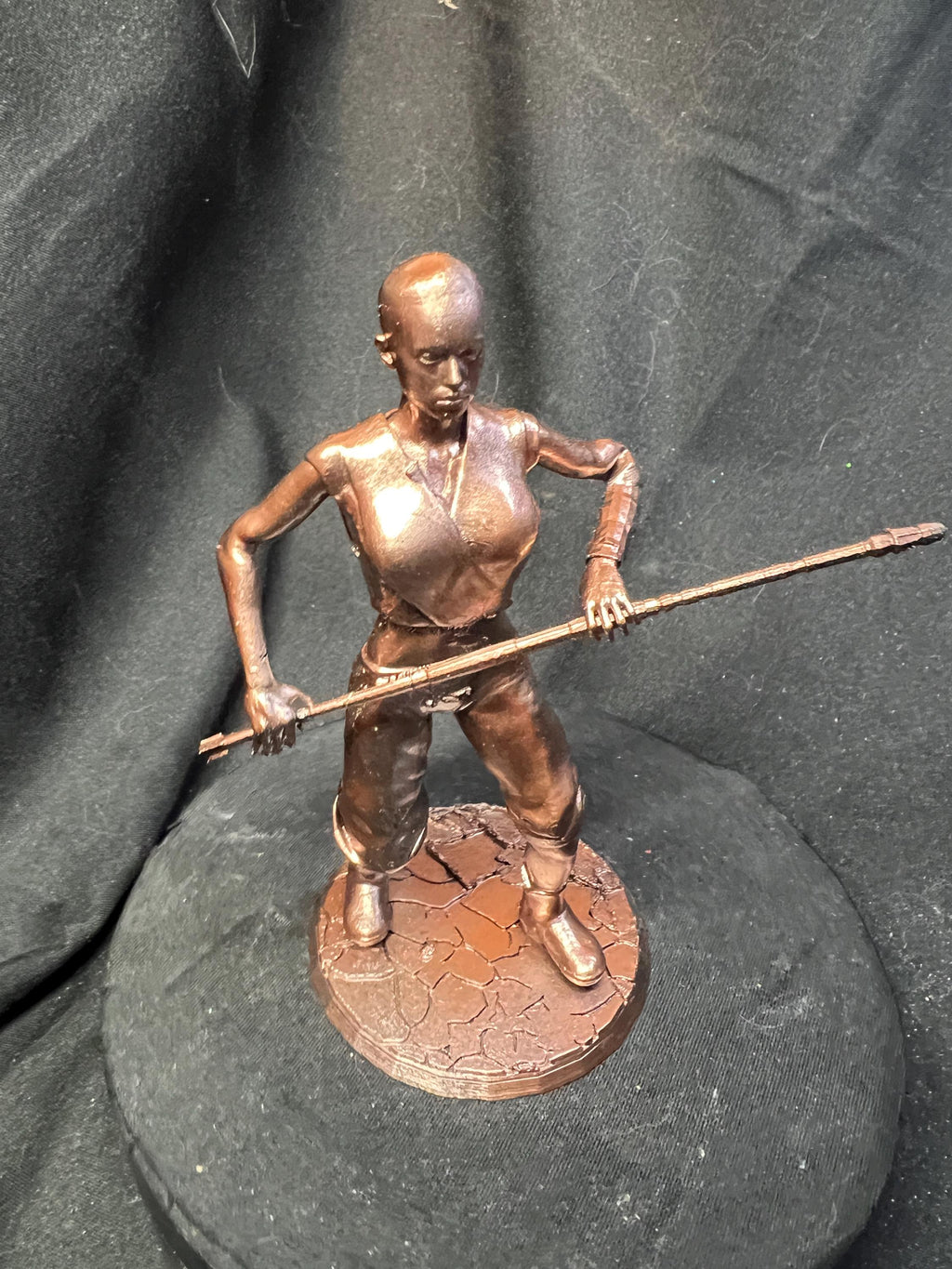 Wasteland Fighter Woman with Staff Post-Apocalyptic Model