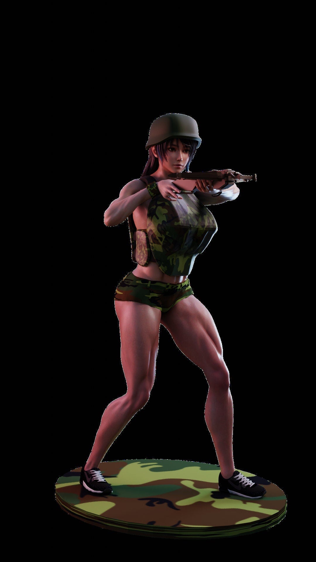 Crossbow-Wielding Woman Figure / Armored Female Fighter