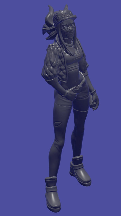 Akali Mini / League of Legends Figurine / Gamer Girl Figure