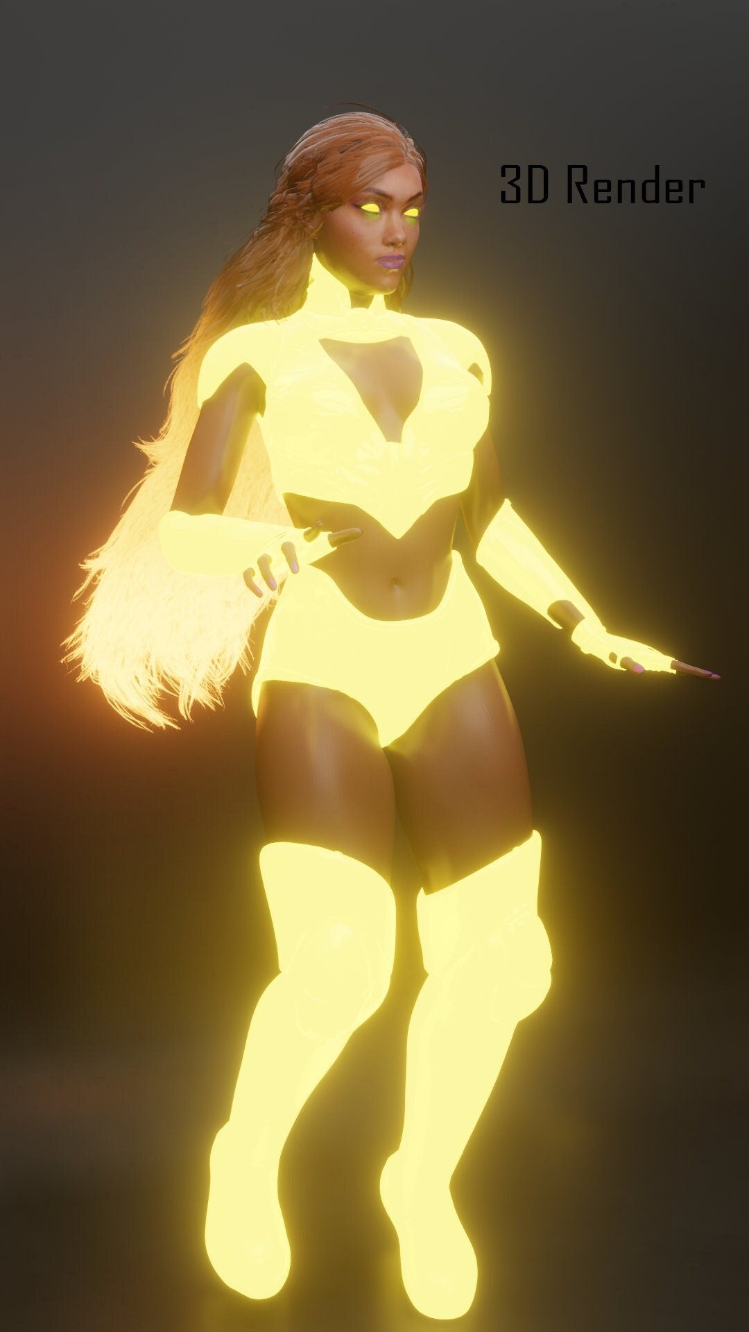 Blazing Star Superhero Figure, Fire Energy Sculpture