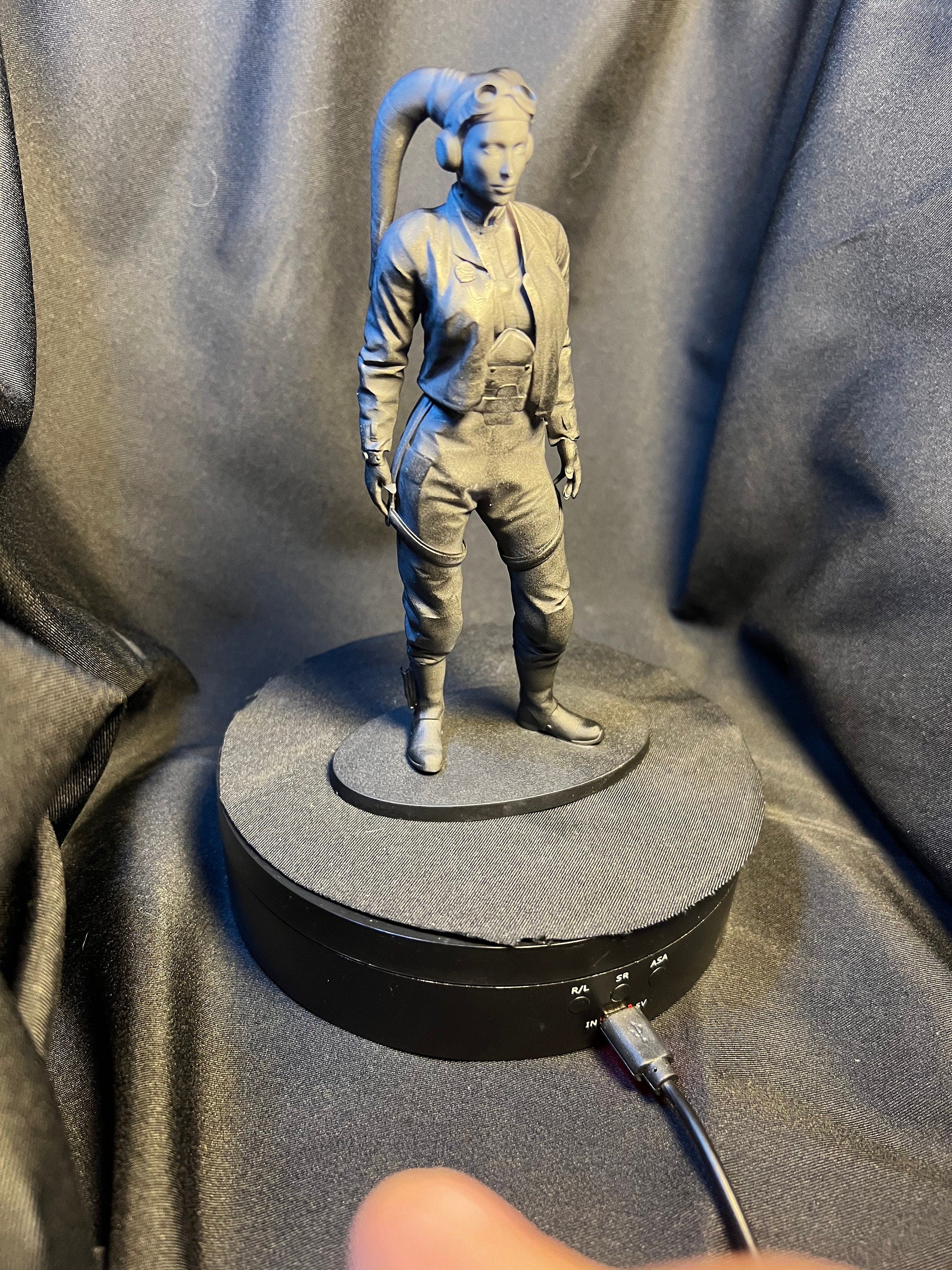 3D Printed Female Space Alien Pilot Figure, Sci-Fi Collectible