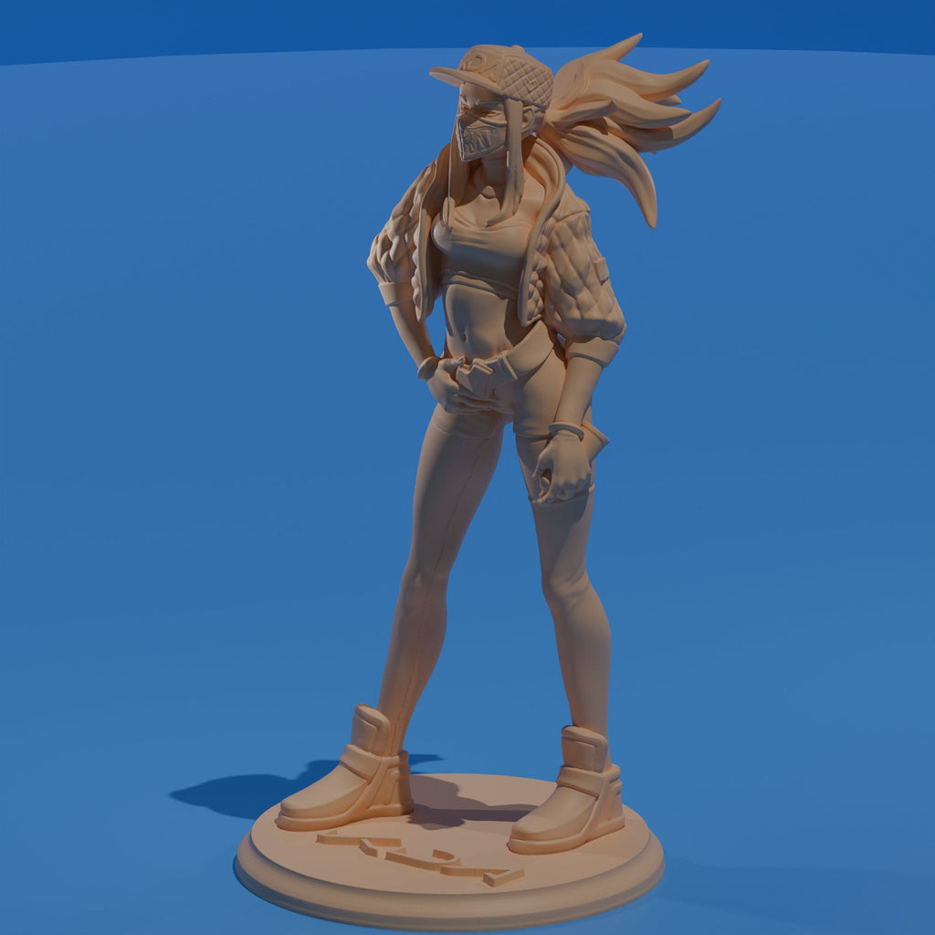 Akali Mini / League of Legends Figurine / Gamer Girl Figure