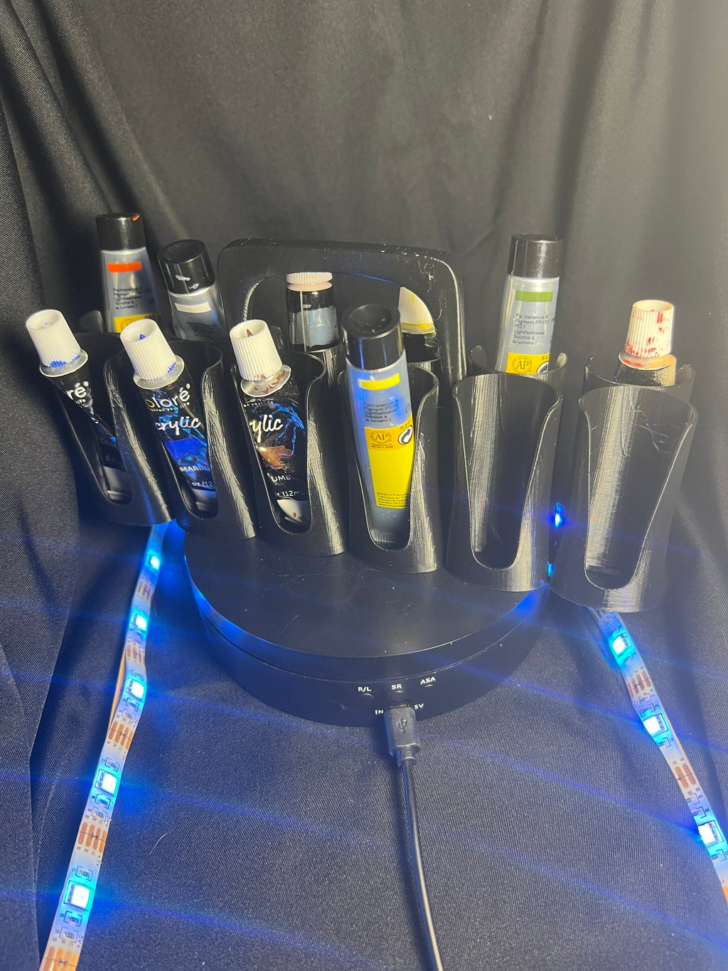 12-Slot Paint Tube Holder: Acrylic or Oil Paint Organizer. For 12 ml or .4 oz tubes.