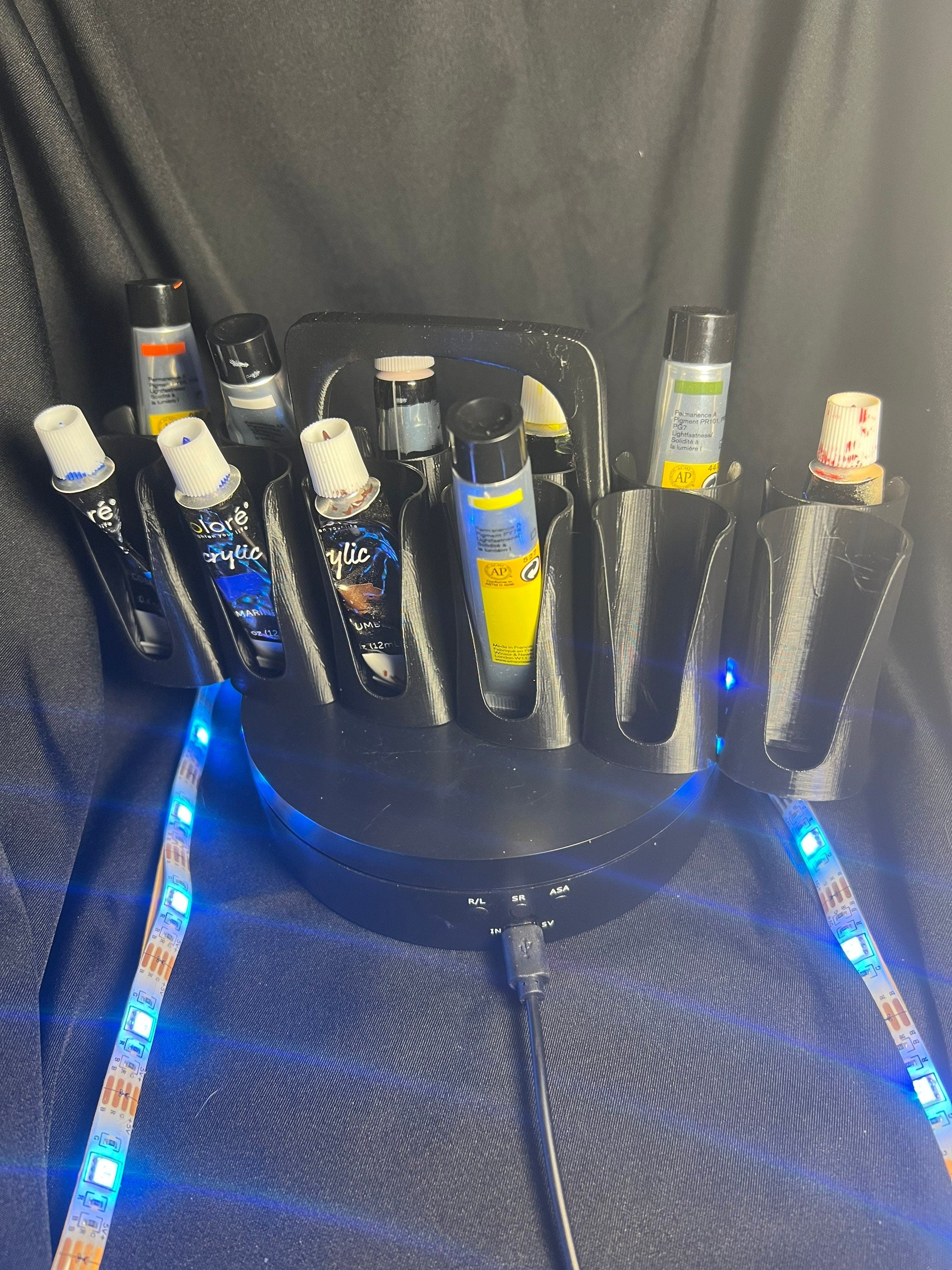 12-Slot Paint Tube Holder: Acrylic or Oil Paint Organizer. For 12 ml or .4 oz tubes.