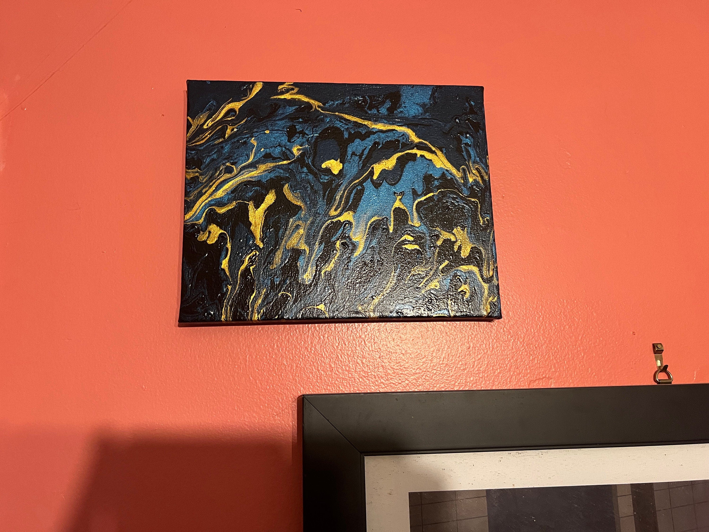 Hand painted acrylic pour abstract 8x10
