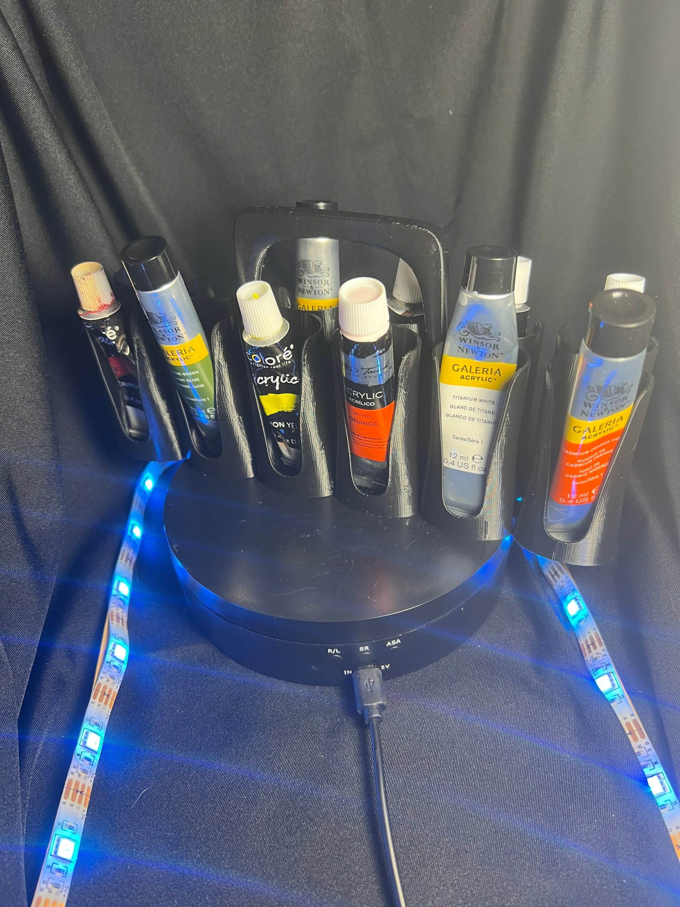 12-Slot Paint Tube Holder: Acrylic or Oil Paint Organizer. For 12 ml or .4 oz tubes.