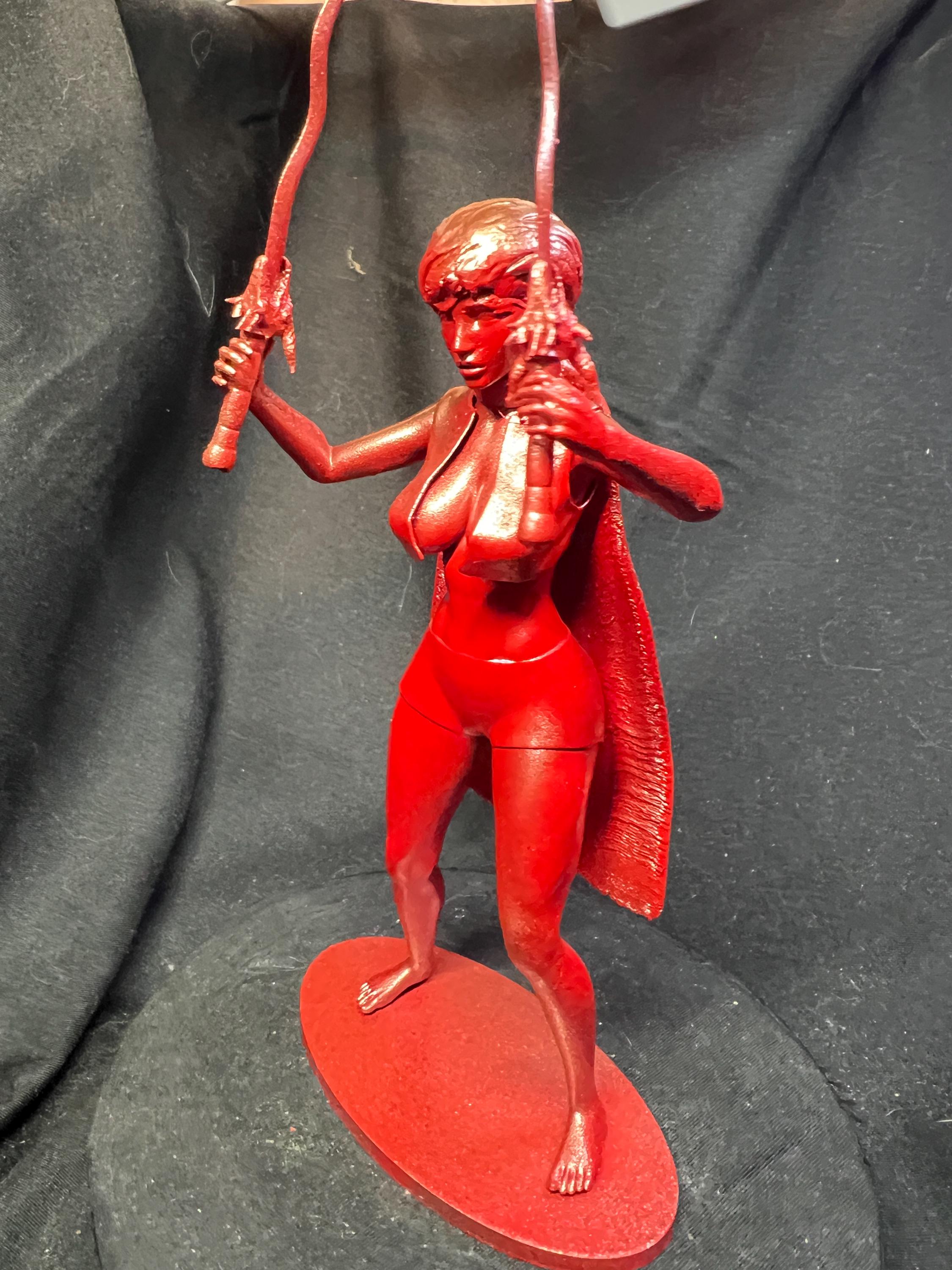 Fierce Warrior Woman – Dual Swords & Flowing Cape