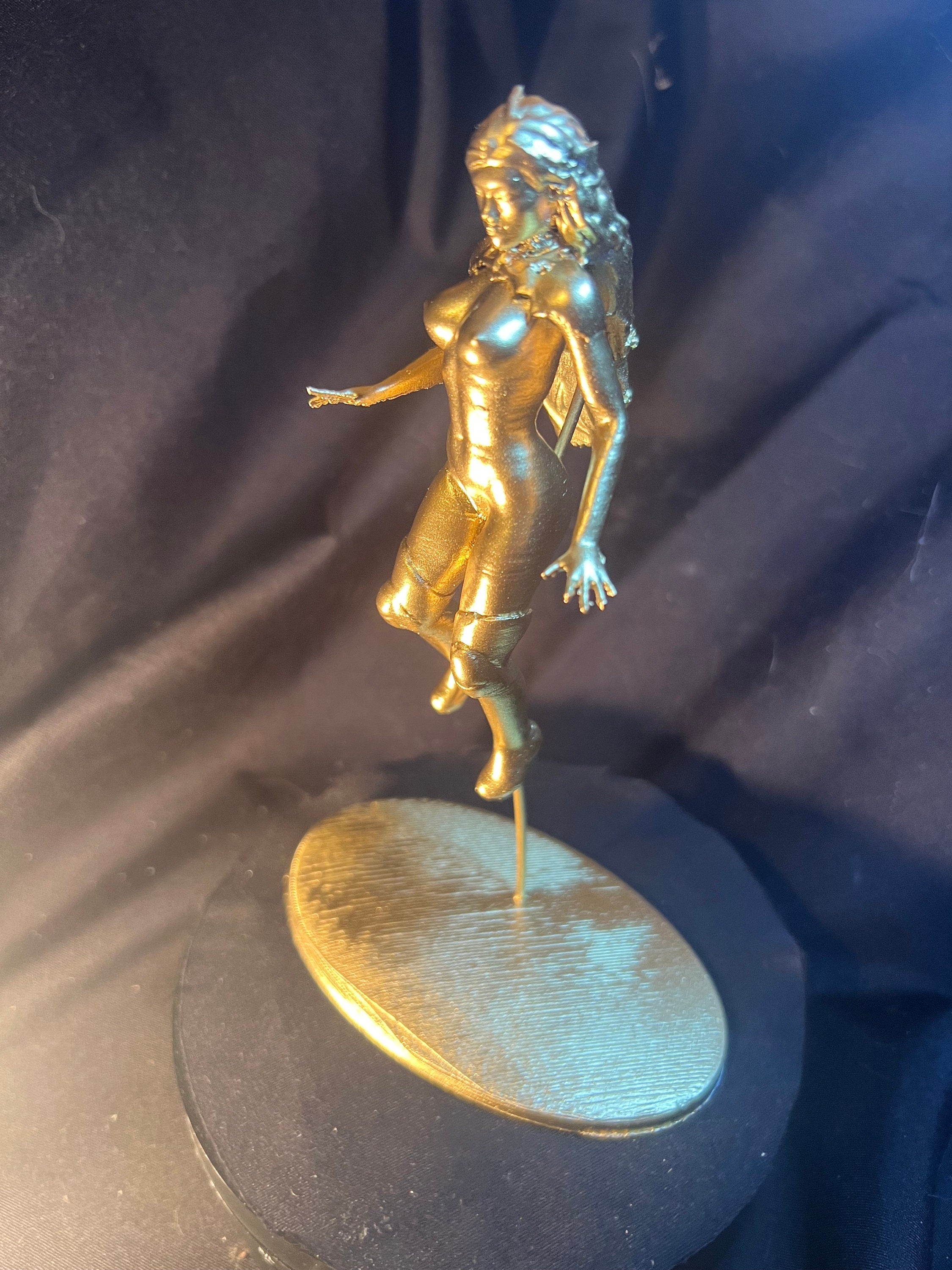 Blazing Star Superhero Figure, Fire Energy Sculpture
