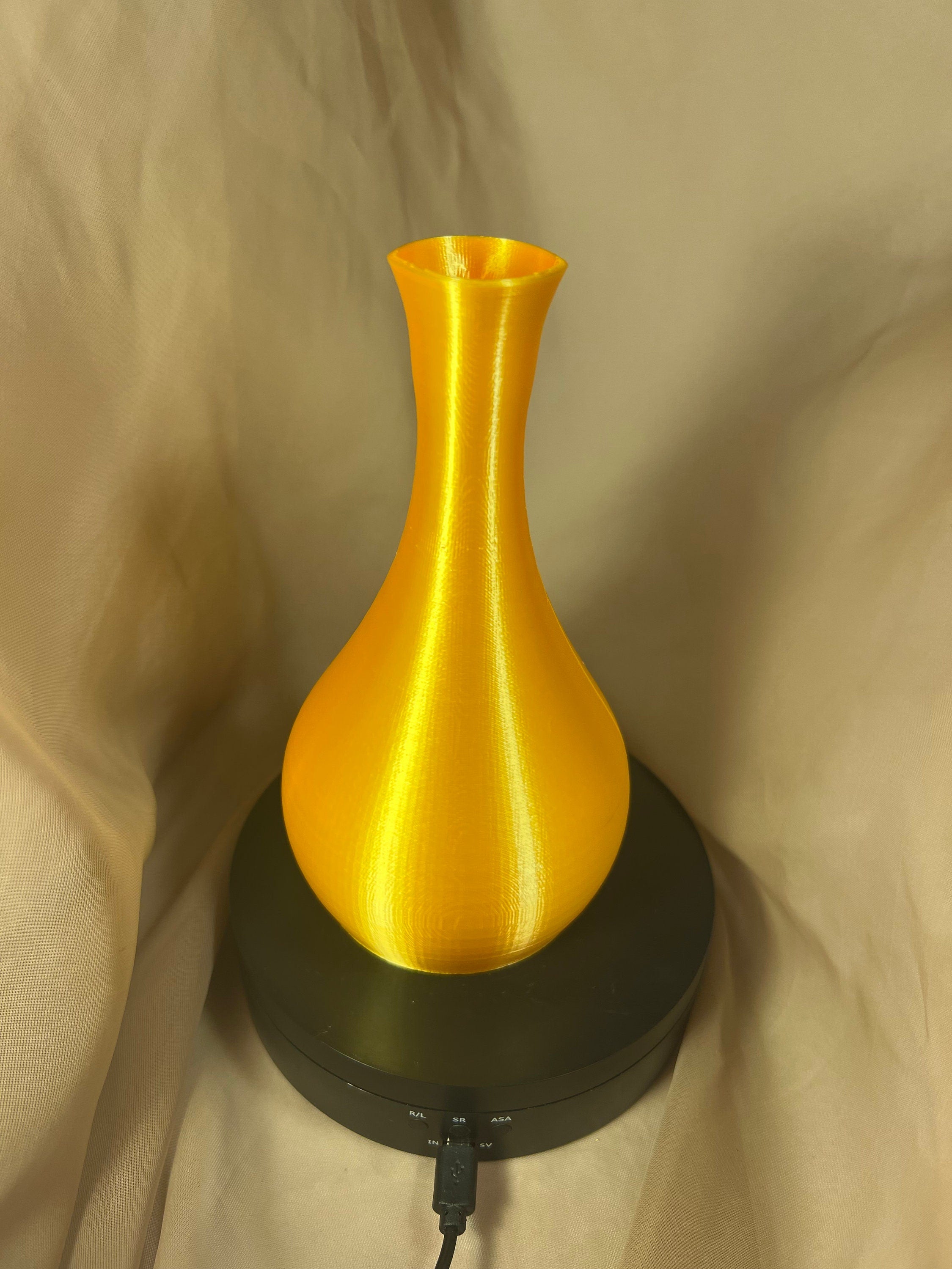 Golden Decorative Pitcher Vase, Slim Shaped