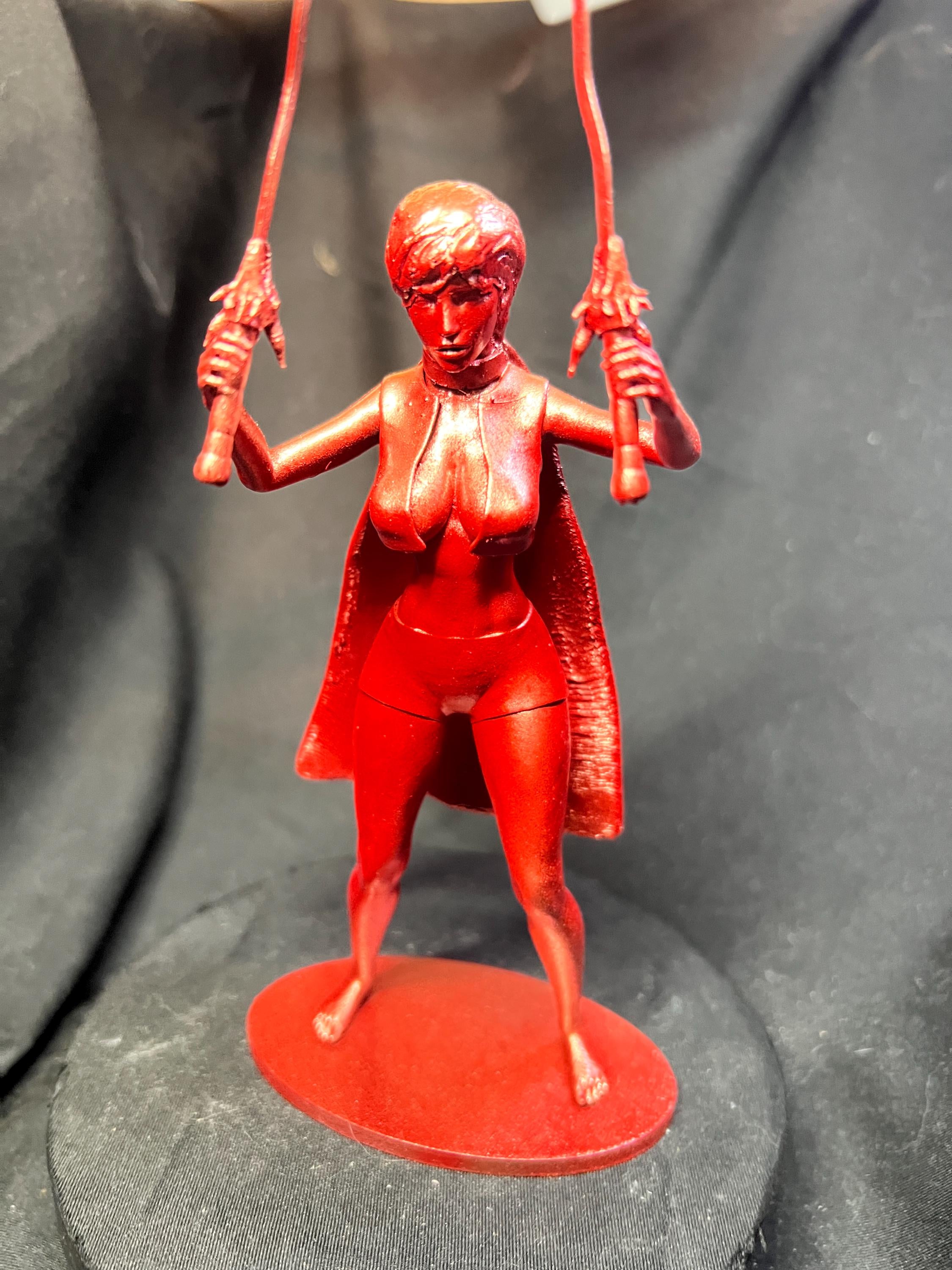 Fierce Warrior Woman – Dual Swords & Flowing Cape