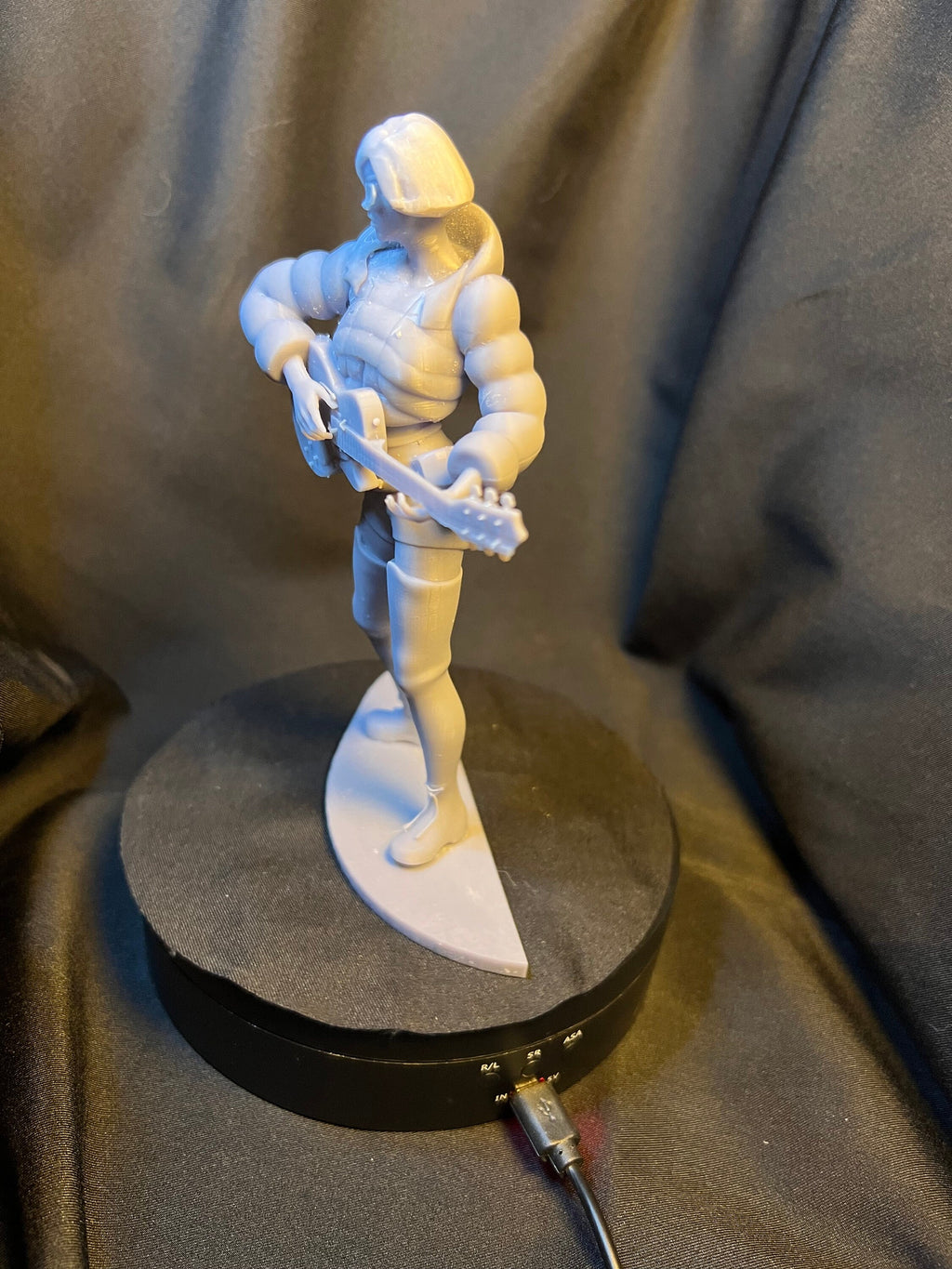 Guitar Girl 3D Print Figurine, Rock Star Decor