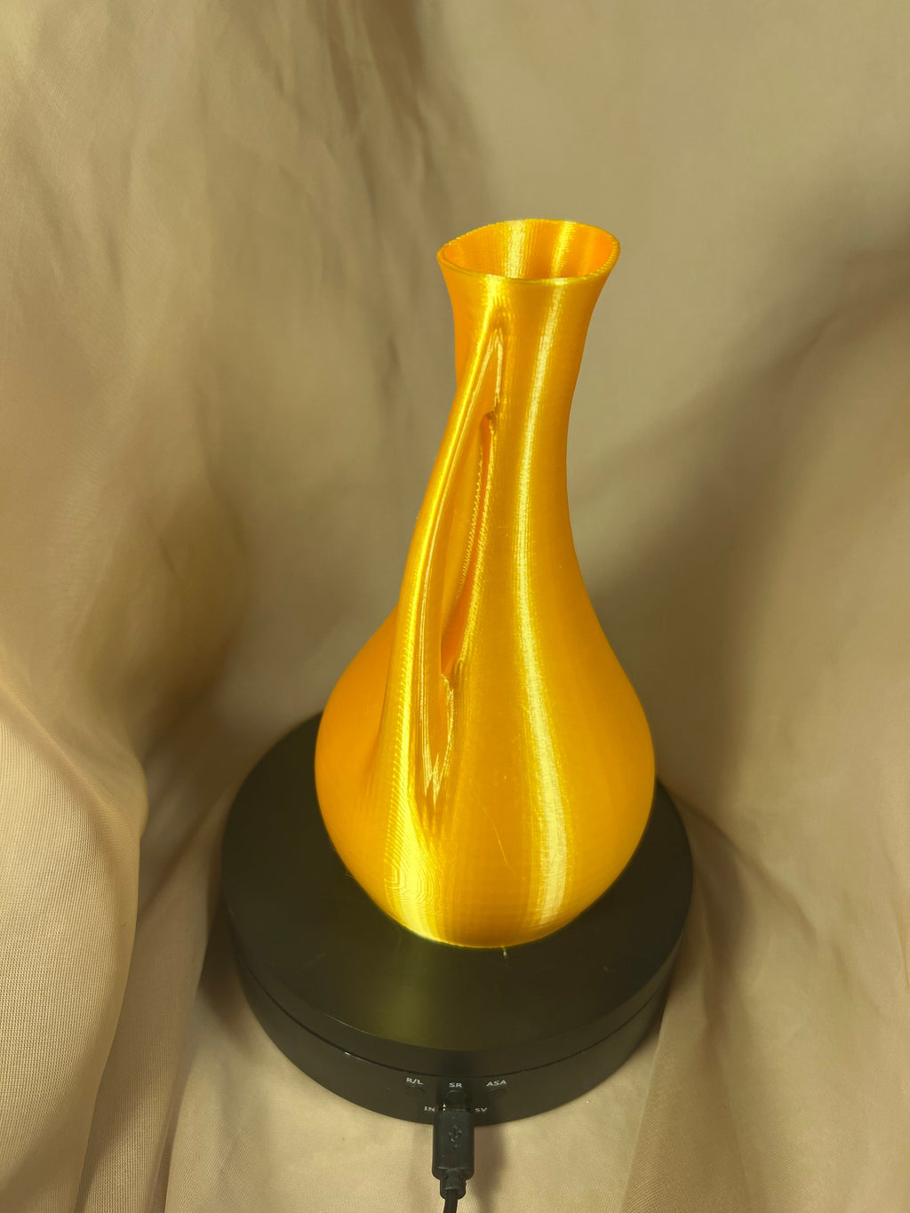Golden Decorative Pitcher Vase, Slim Shaped