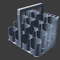 16 Slot Stepped Paint Tube Holder with Carry Handle and Brush Holder for 4 oz/120 ml Tubes