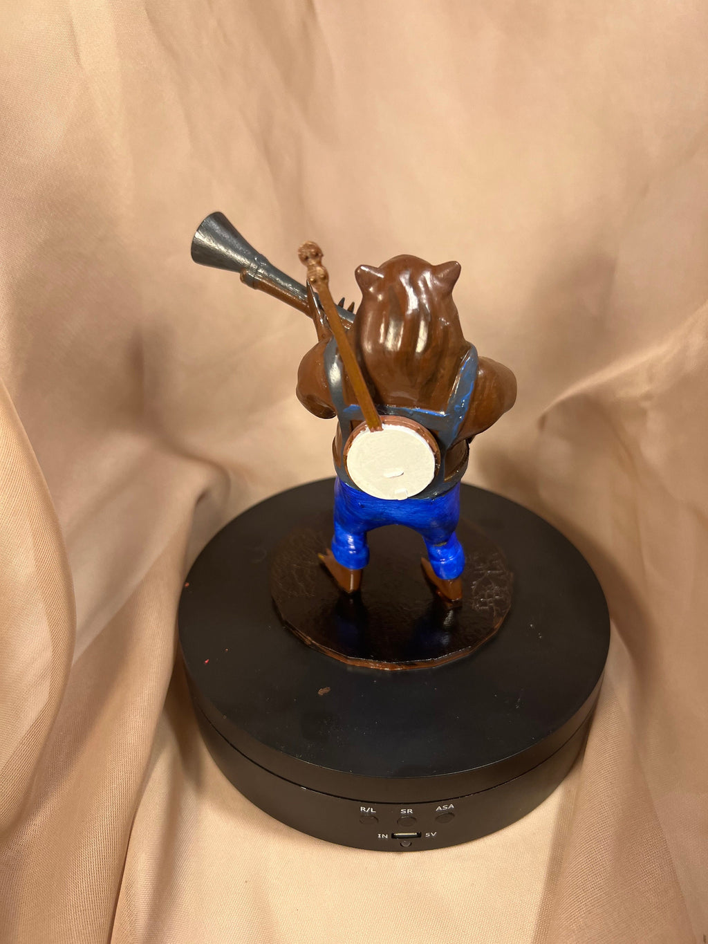 Bamboo the Bear-man character with a Banjo / Fantasy Bear Figure