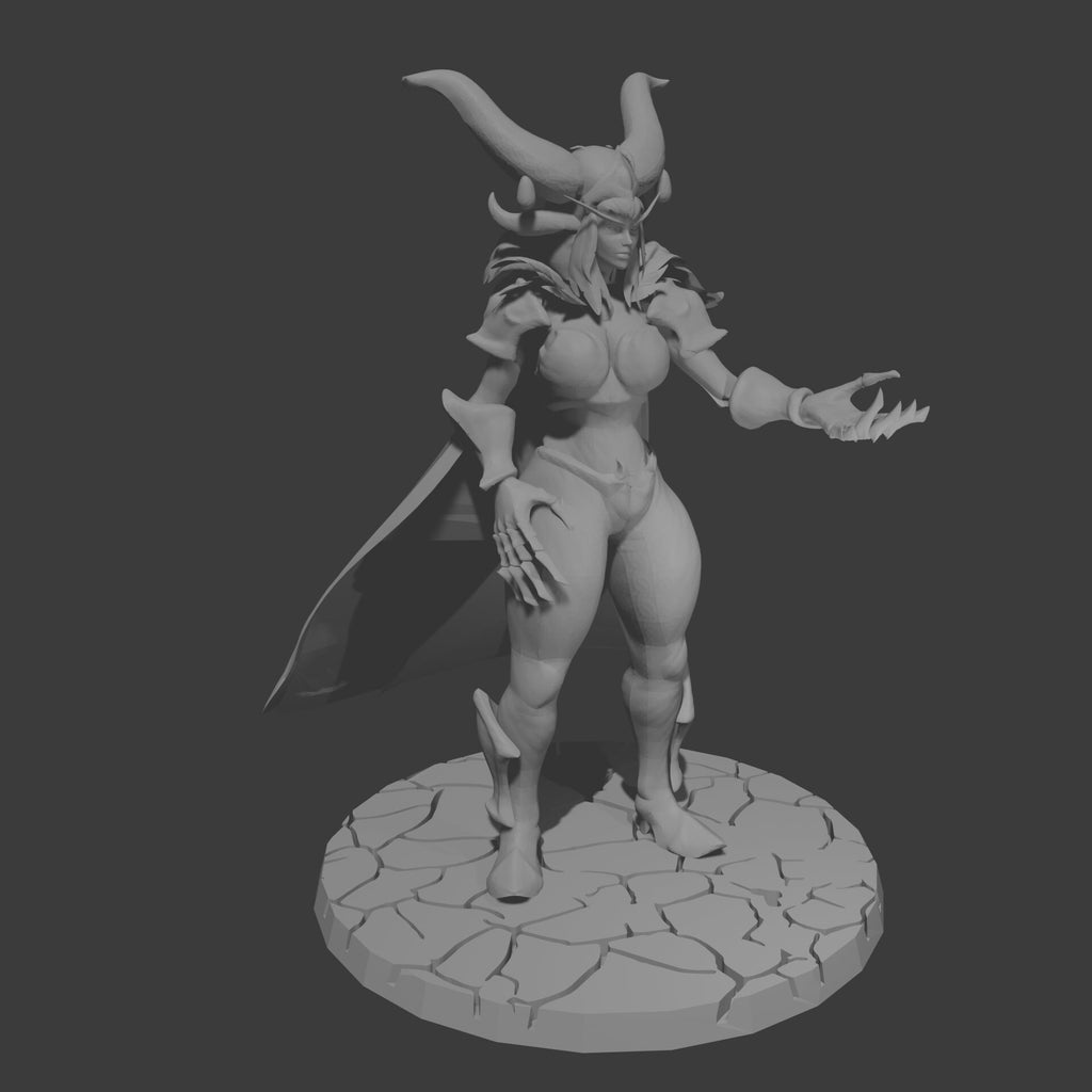 Dragon Queen Miniature / Fantasy Dragonkin Woman Figure