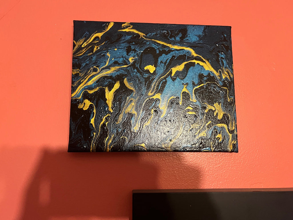Hand painted acrylic pour abstract 8x10