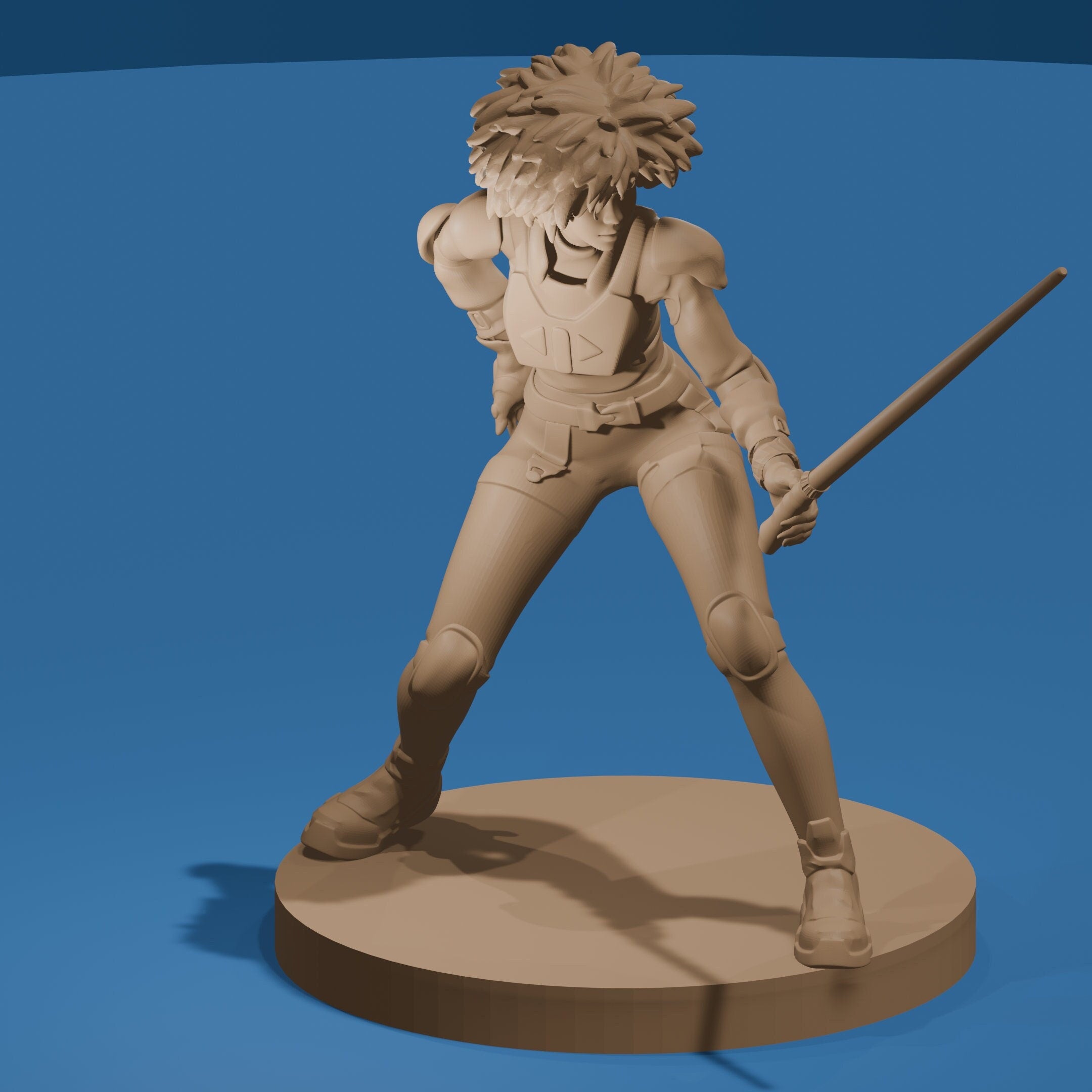 Sci-Fi Fan Art Figure: 3D Printed Space Warrior, 5.75"