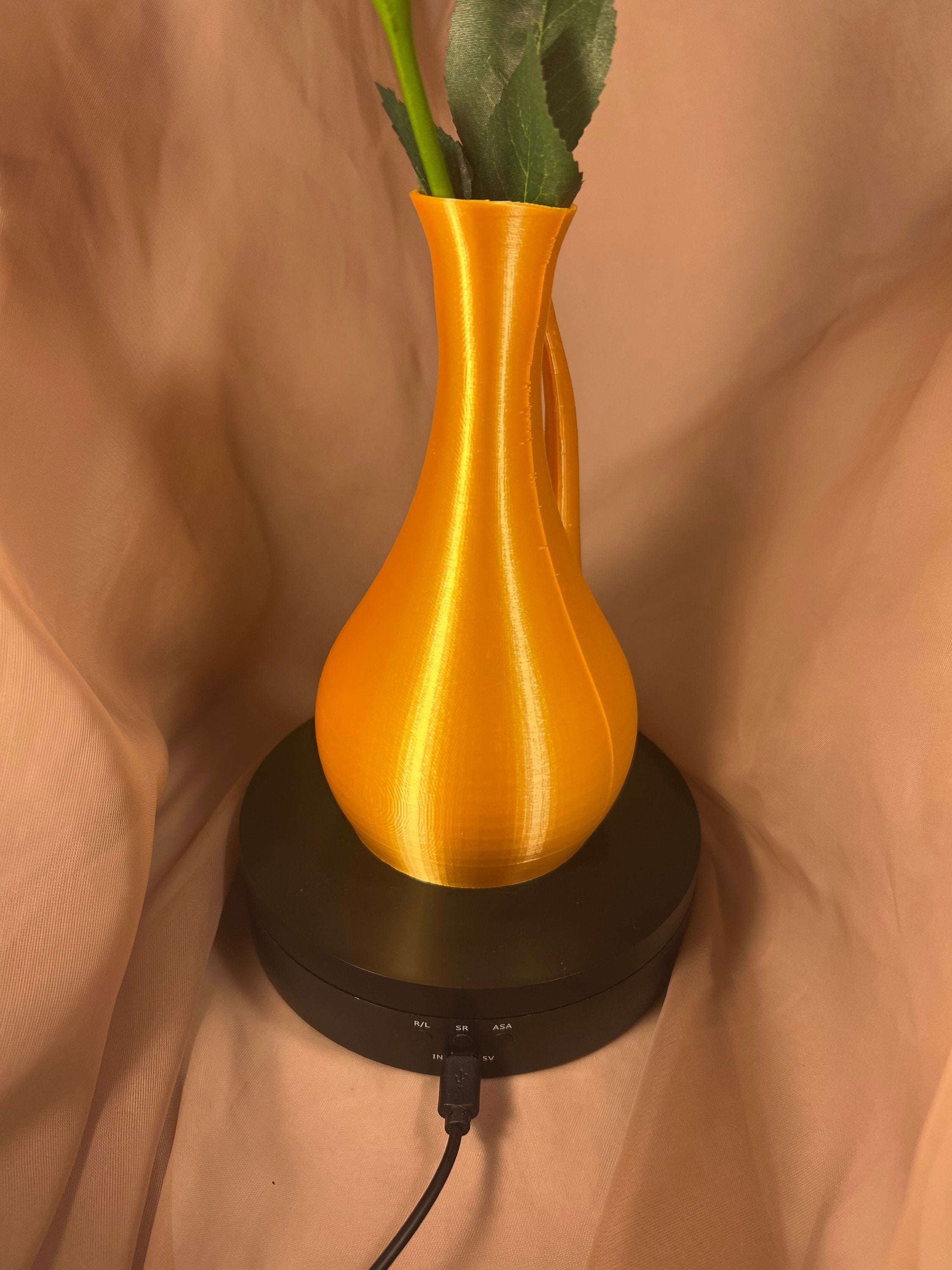 Golden Decorative Pitcher Vase, Slim Shaped