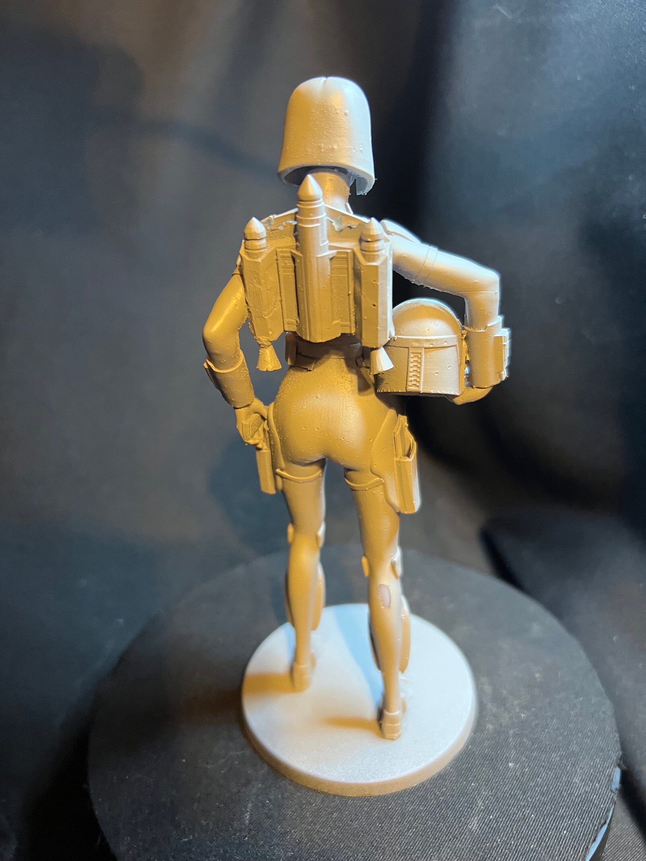 Space Bounty Hunter Figure / Science Fiction Woman Figurine