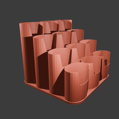 12 Slot Stepped Paint Tube Holder for  8.45 OZ / 250 ml Tubes