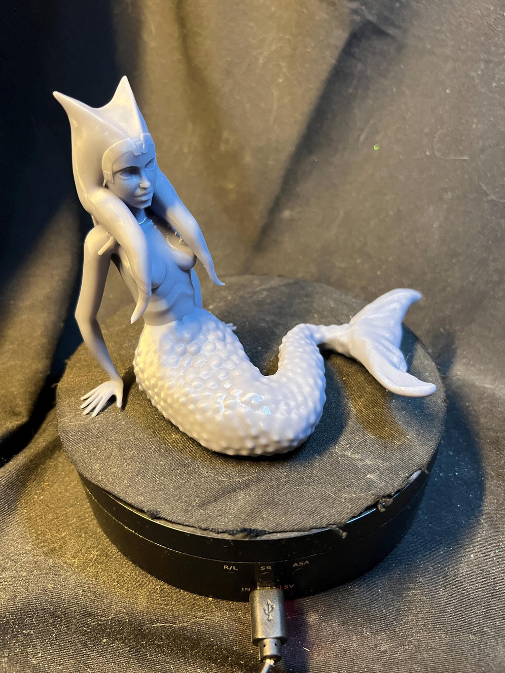 Orange Space Alien Mermaid: Unpainted 3D Model (4 inches)