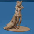 3D Printed Fox Girl Figurine: Whimsical Fantasy Decor