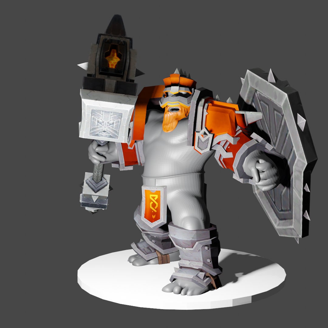 Dwarf Warrior Minature / Fantasy Dwarven Warrior Figure