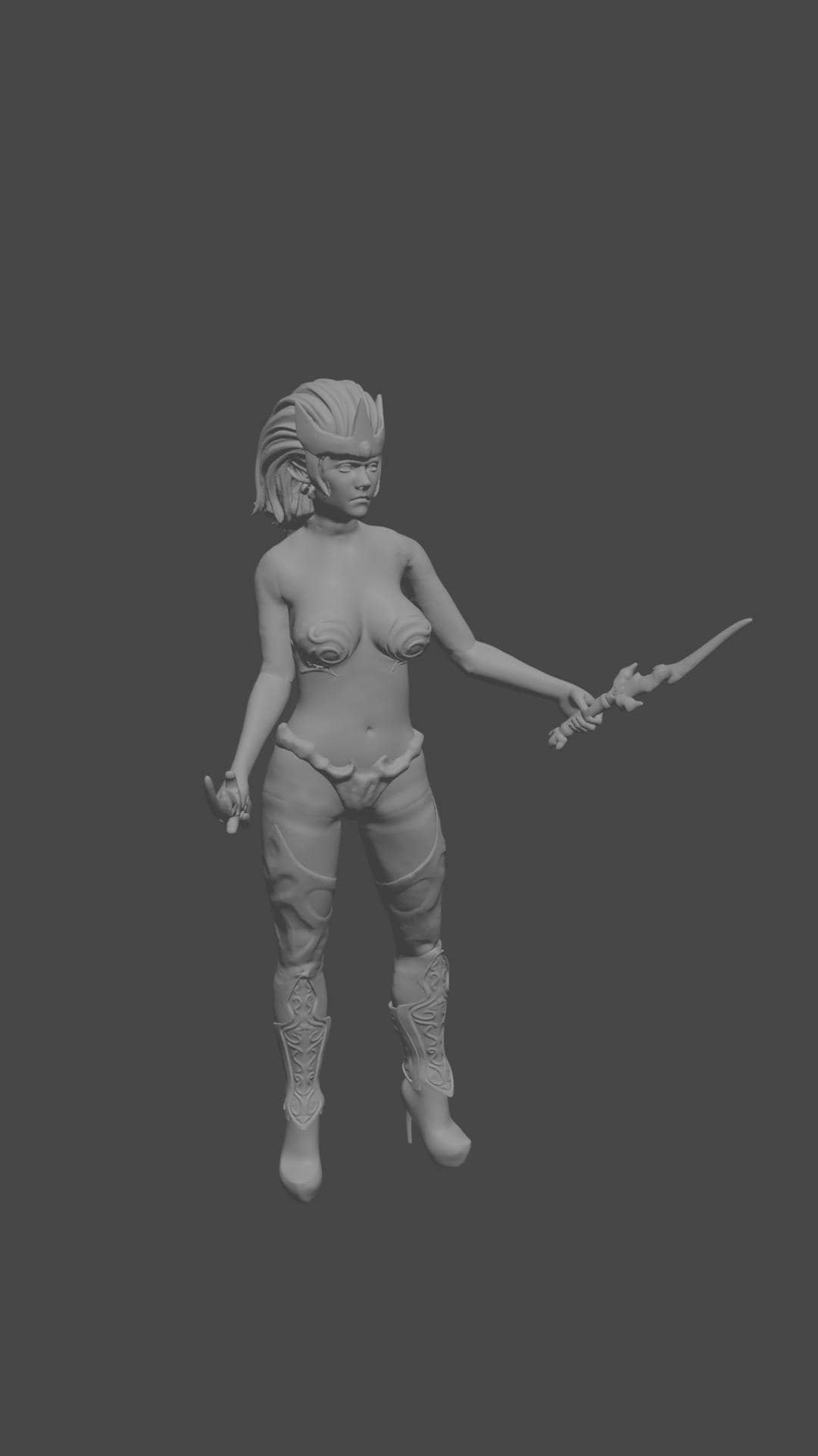 Dual Wielding Elf Rogue Figure