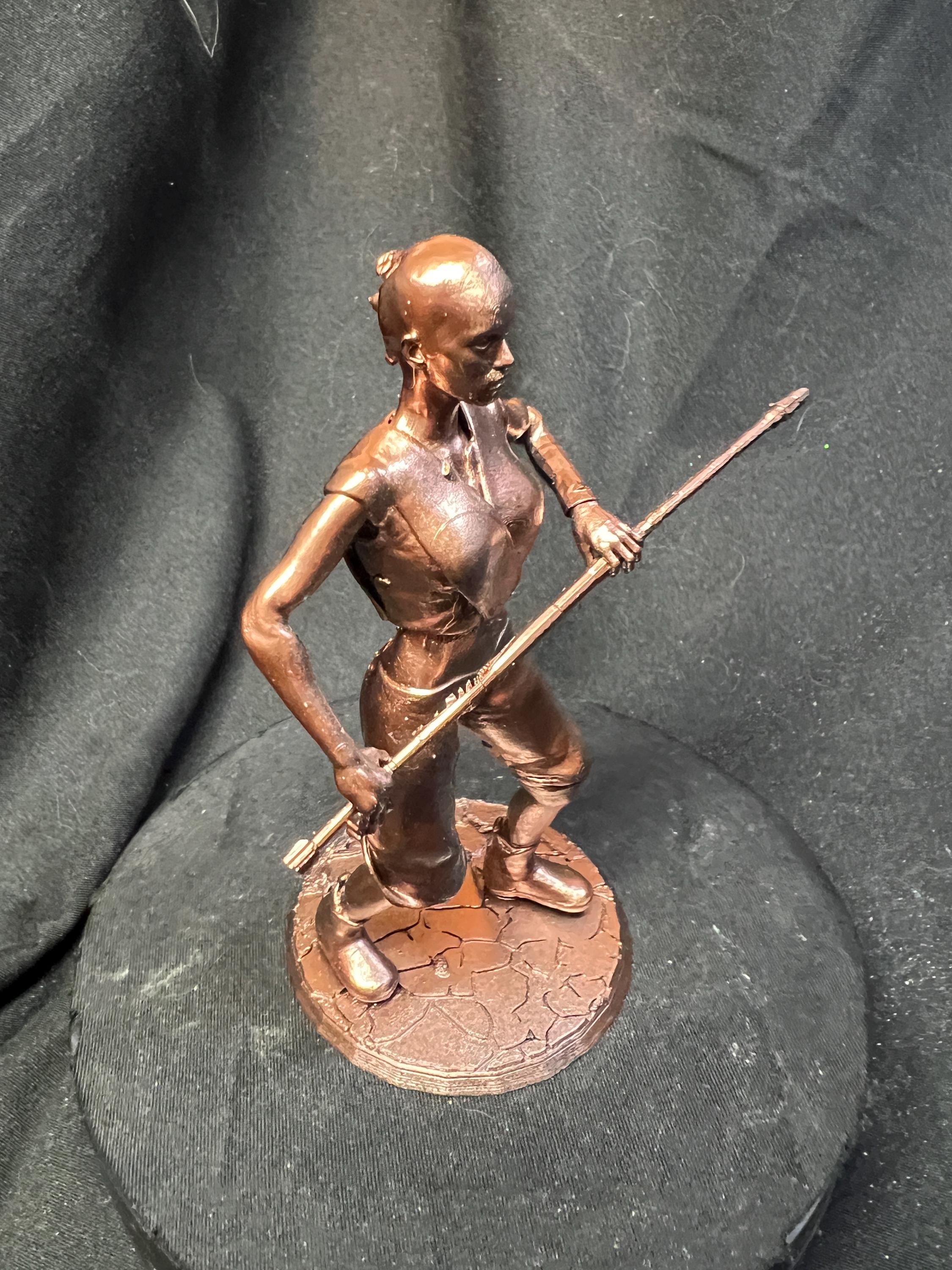 Wasteland Fighter Woman with Staff Post-Apocalyptic Model