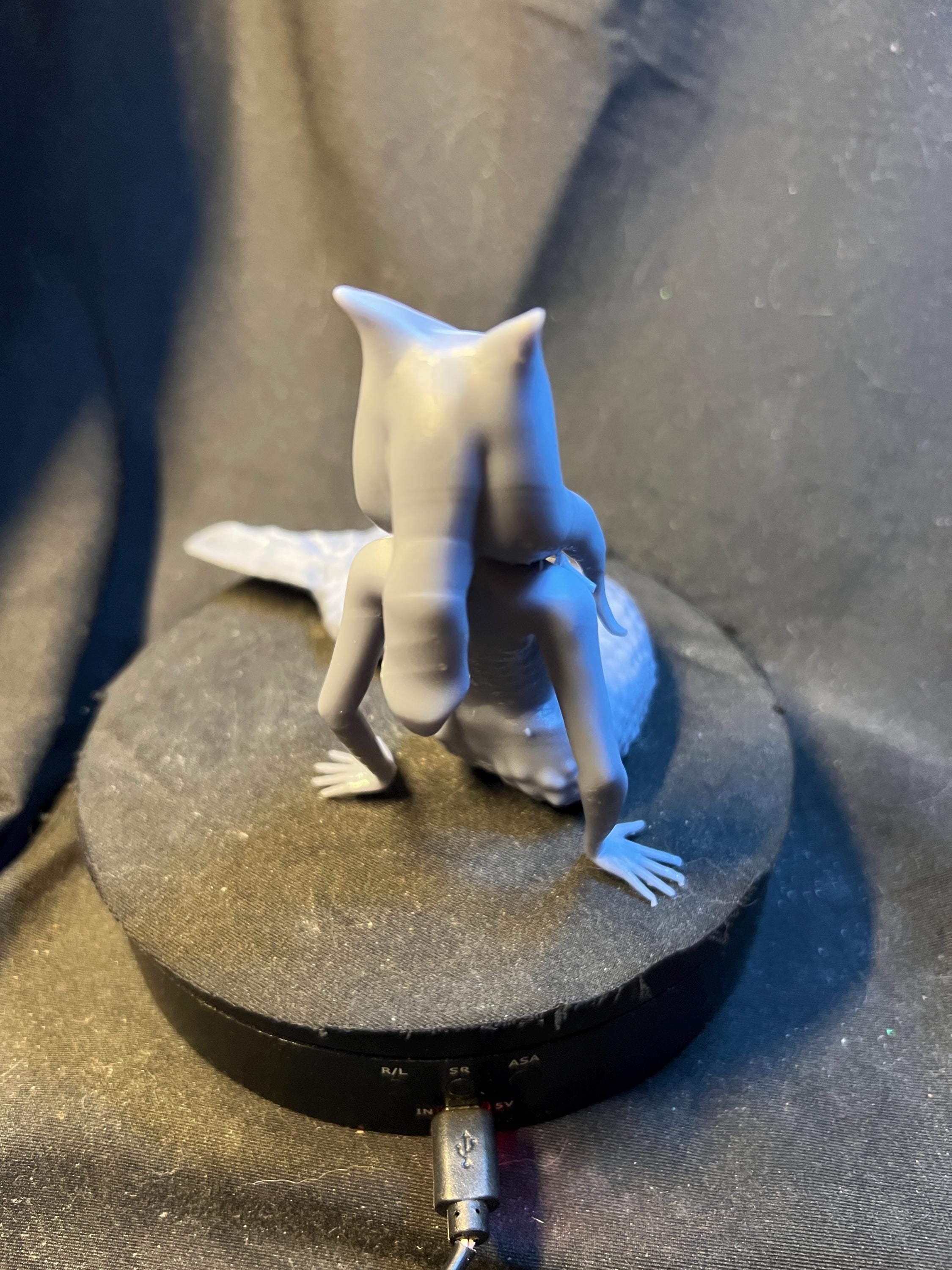 Orange Space Alien Mermaid: Unpainted 3D Model (4 inches)