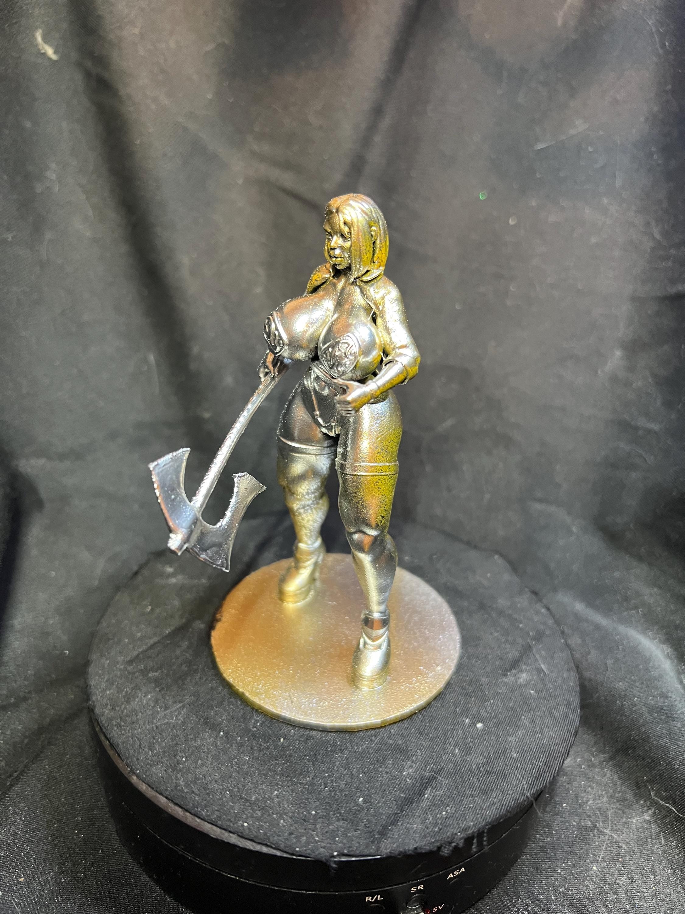 Curvy Vampire Woman with an Axe