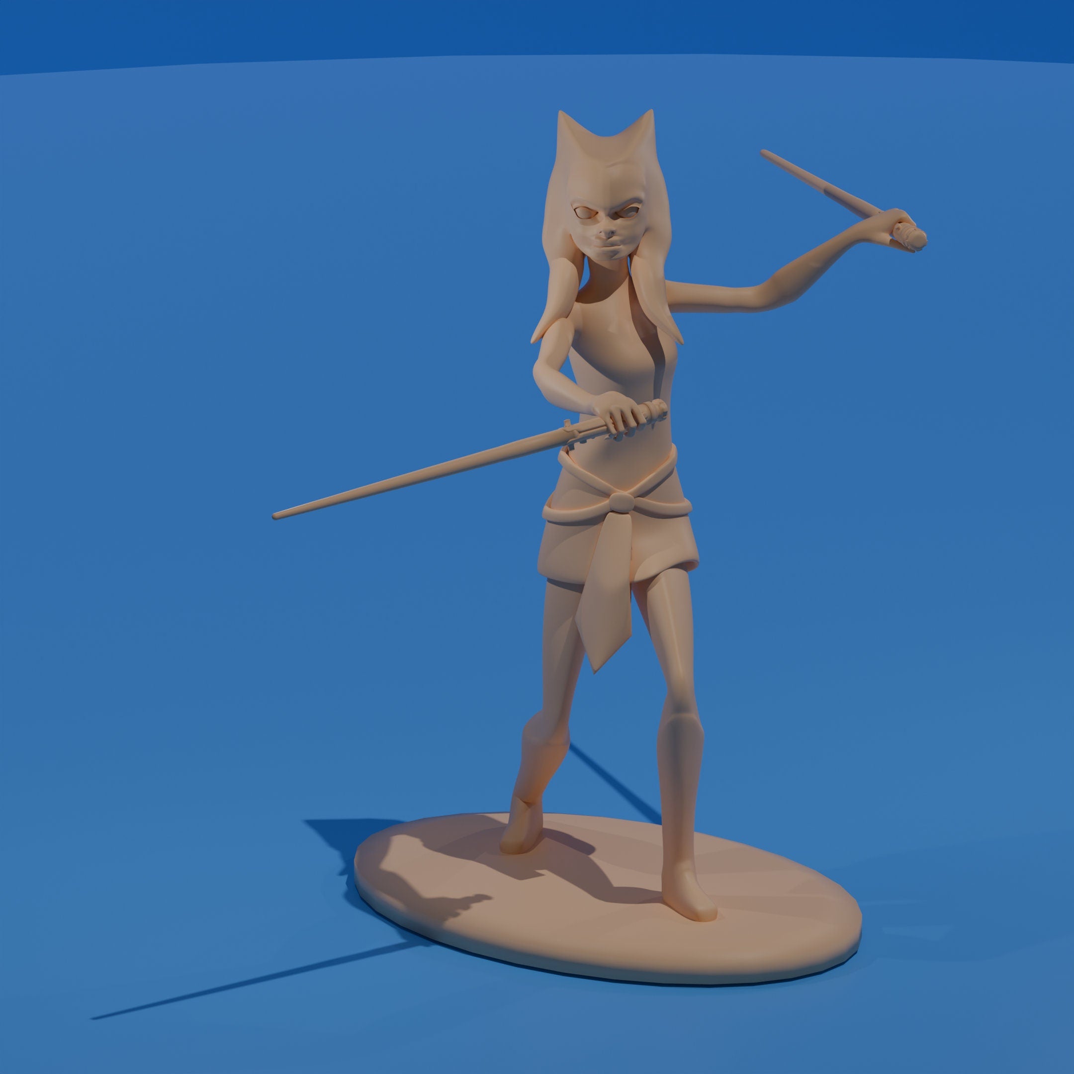 Space Warrior Girl Figure: 3D Printed Fan Art Miniature