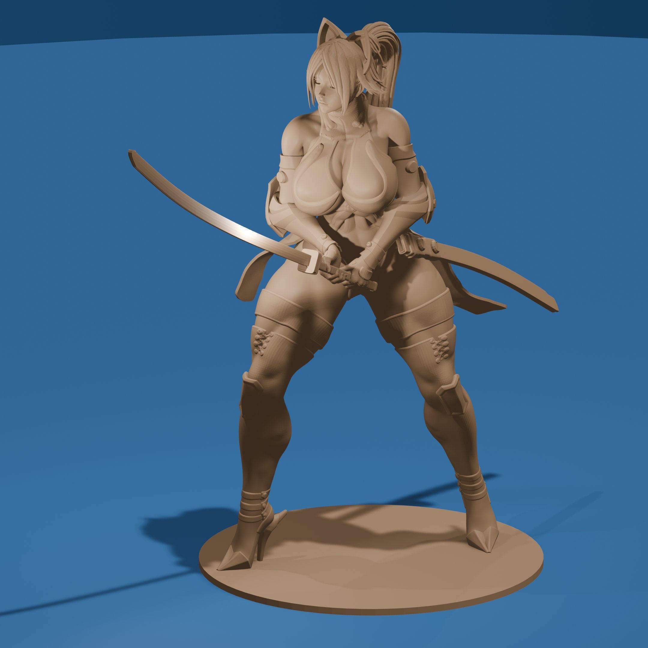 Combat Feline Woman Figurine / Yoroichi Character Figure