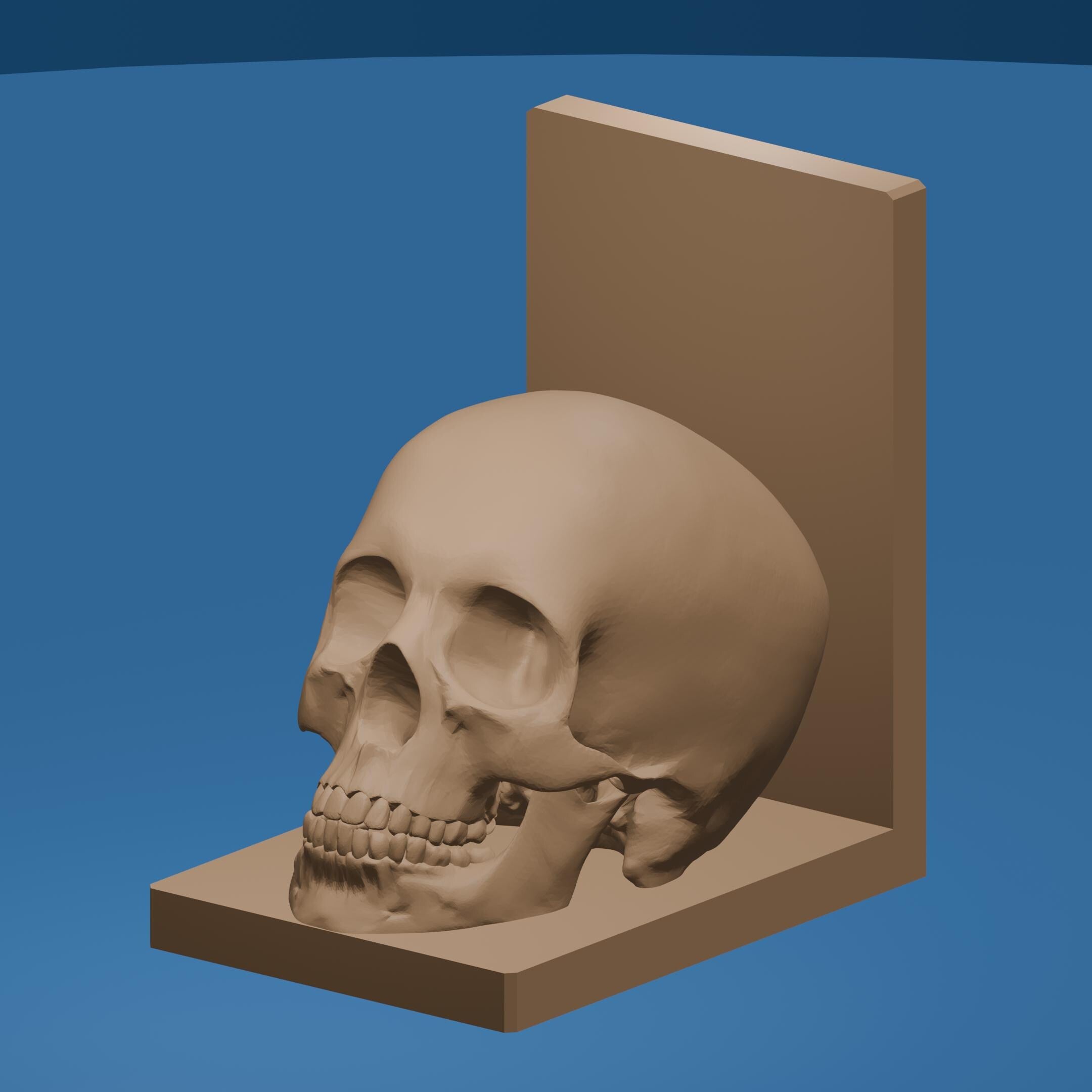 Golden Skull Bookend – Gothic Decorative Shelf Piece