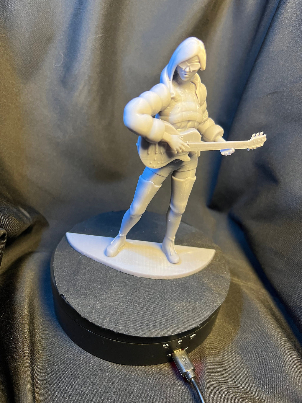 Guitar Girl 3D Print Figurine, Rock Star Decor