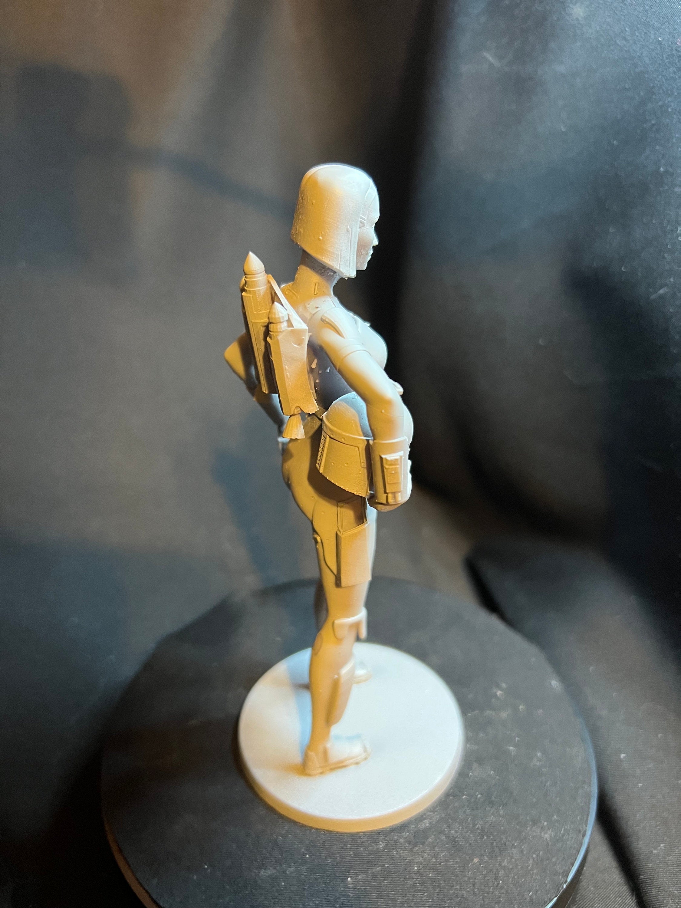 Space Bounty Hunter Figure / Science Fiction Woman Figurine