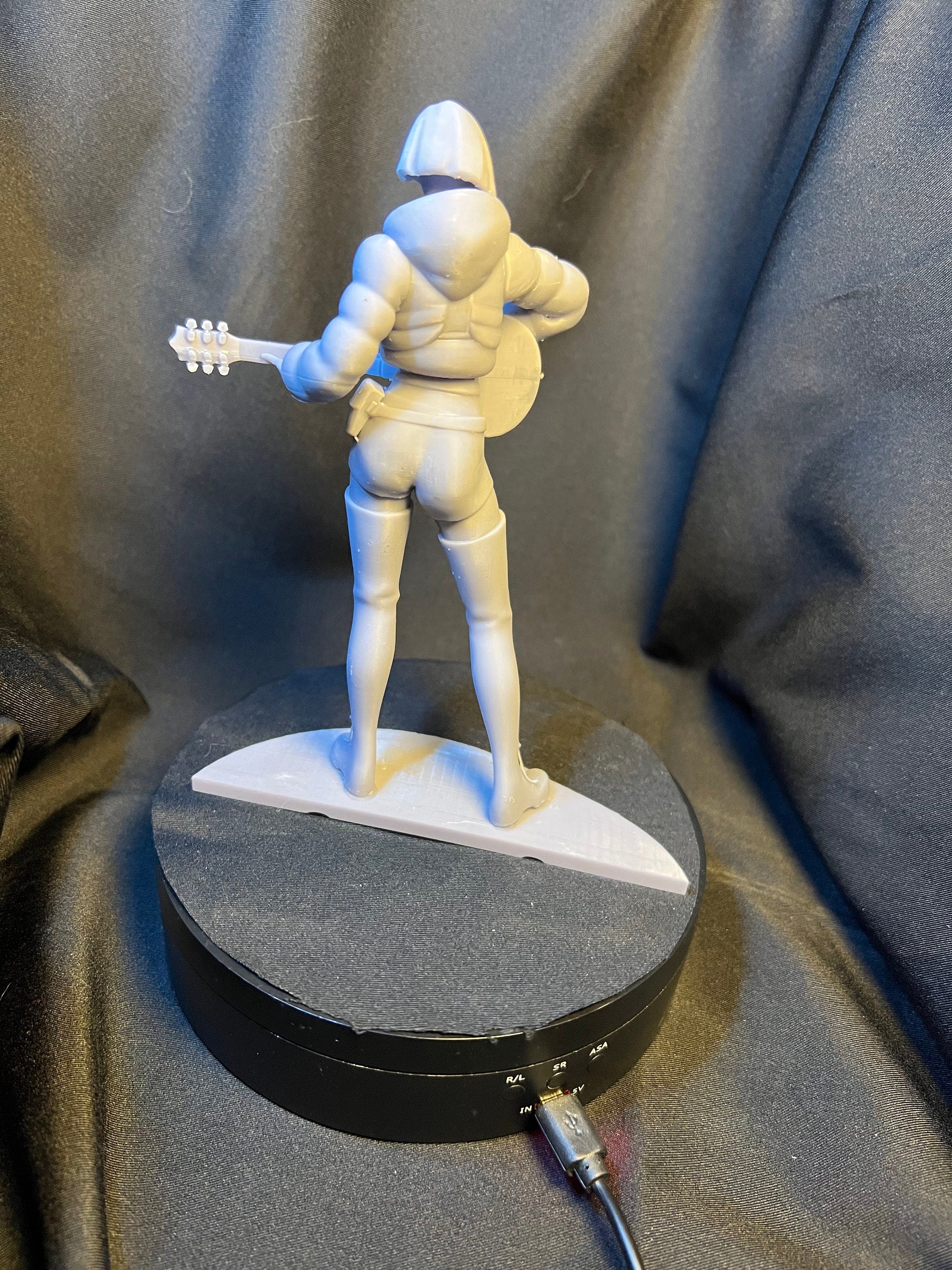Guitar Girl 3D Print Figurine, Rock Star Decor