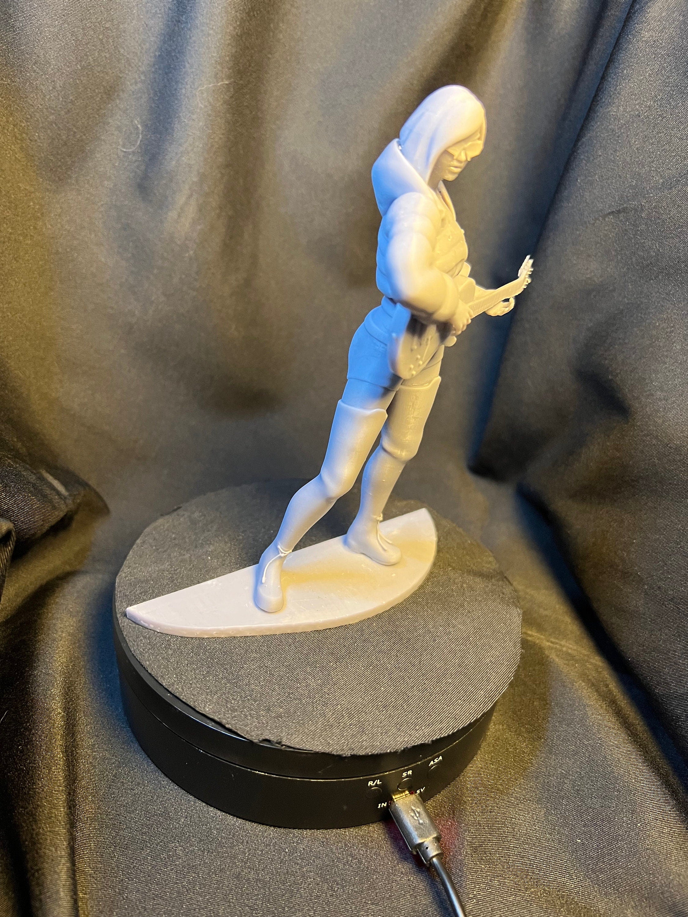 Guitar Girl 3D Print Figurine, Rock Star Decor