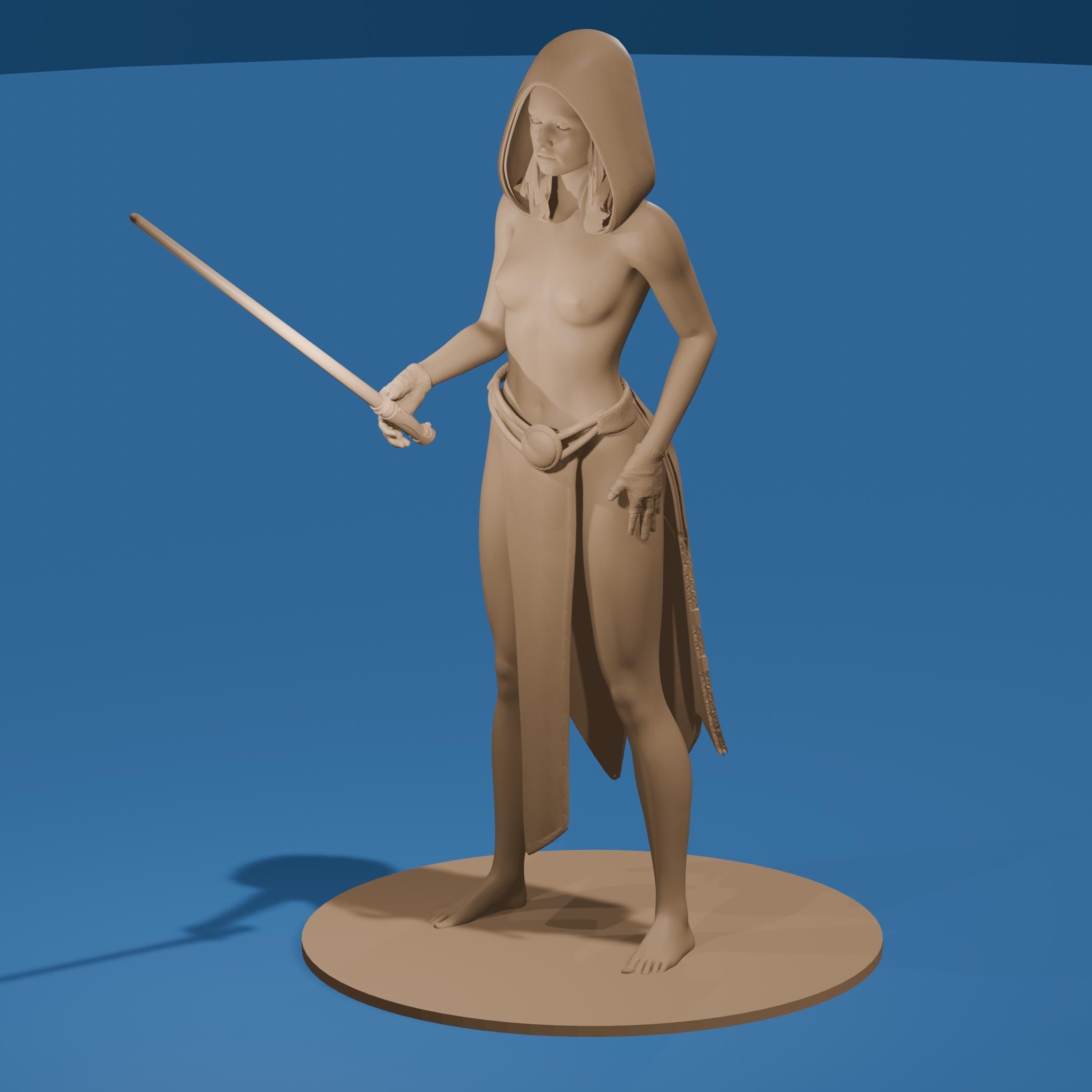 Evil Space Wizard / Science Fiction Female Nude Figure
