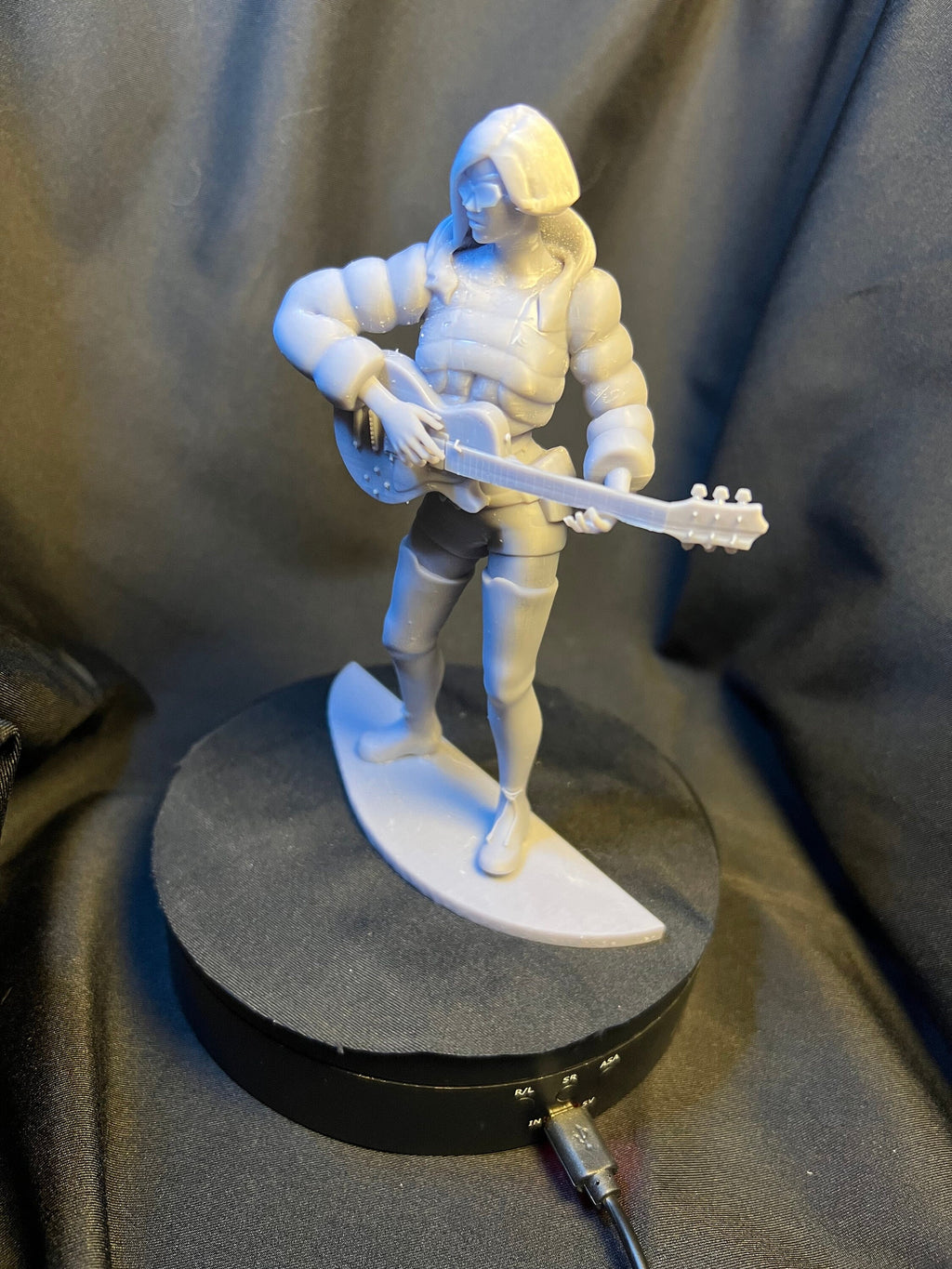 Guitar Girl 3D Print Figurine, Rock Star Decor