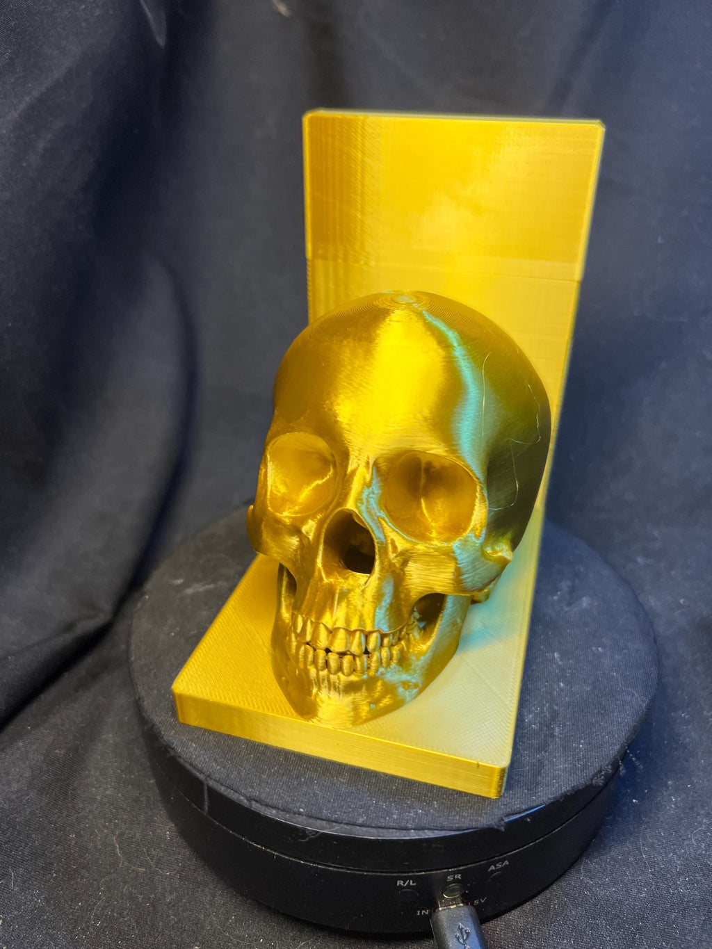 Golden Skull Bookend – Gothic Decorative Shelf Piece