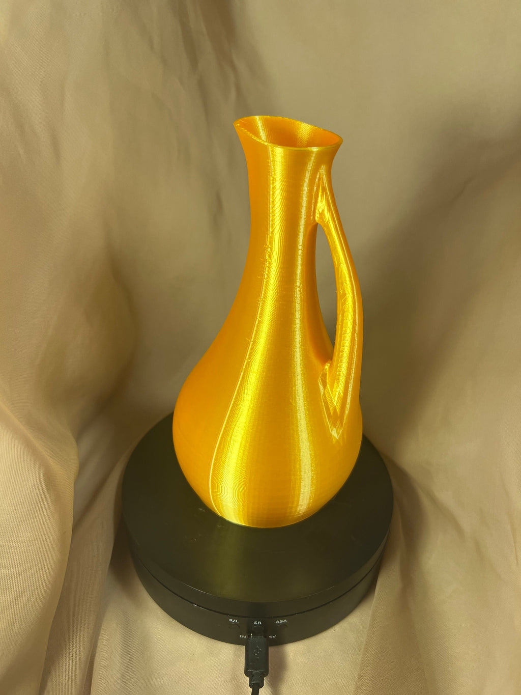 Golden Decorative Pitcher Vase, Slim Shaped