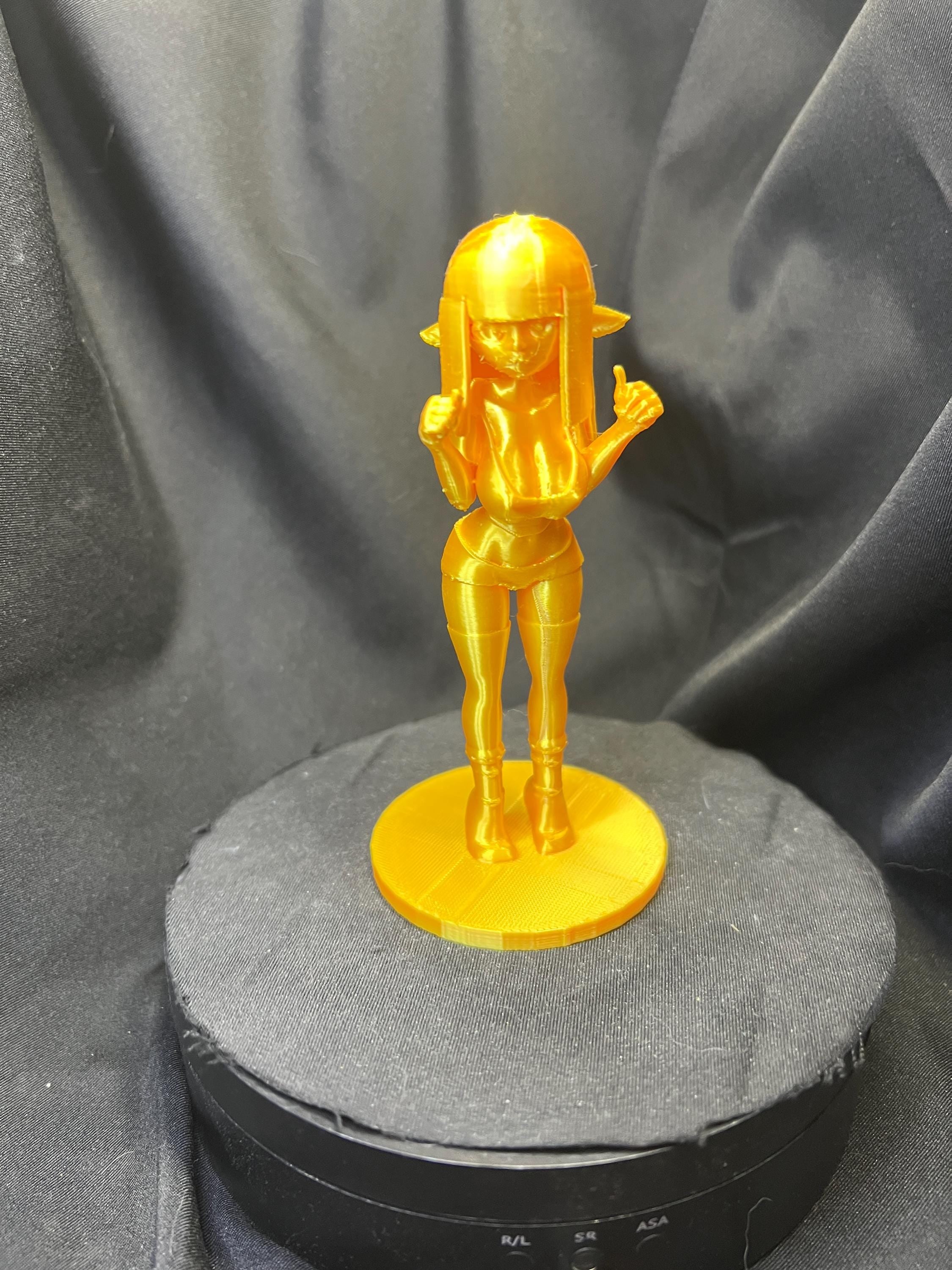 3D Printed Whimsical Gnome Woman Character Model – Fantasy Collectible Figurine