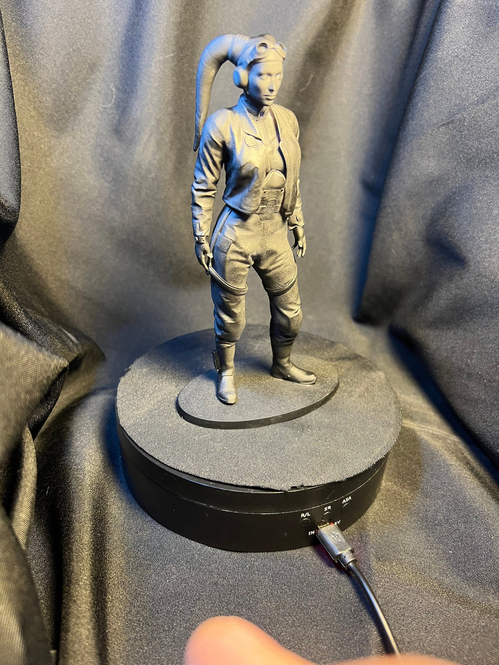 3D Printed Female Space Alien Pilot Figure, Sci-Fi Collectible