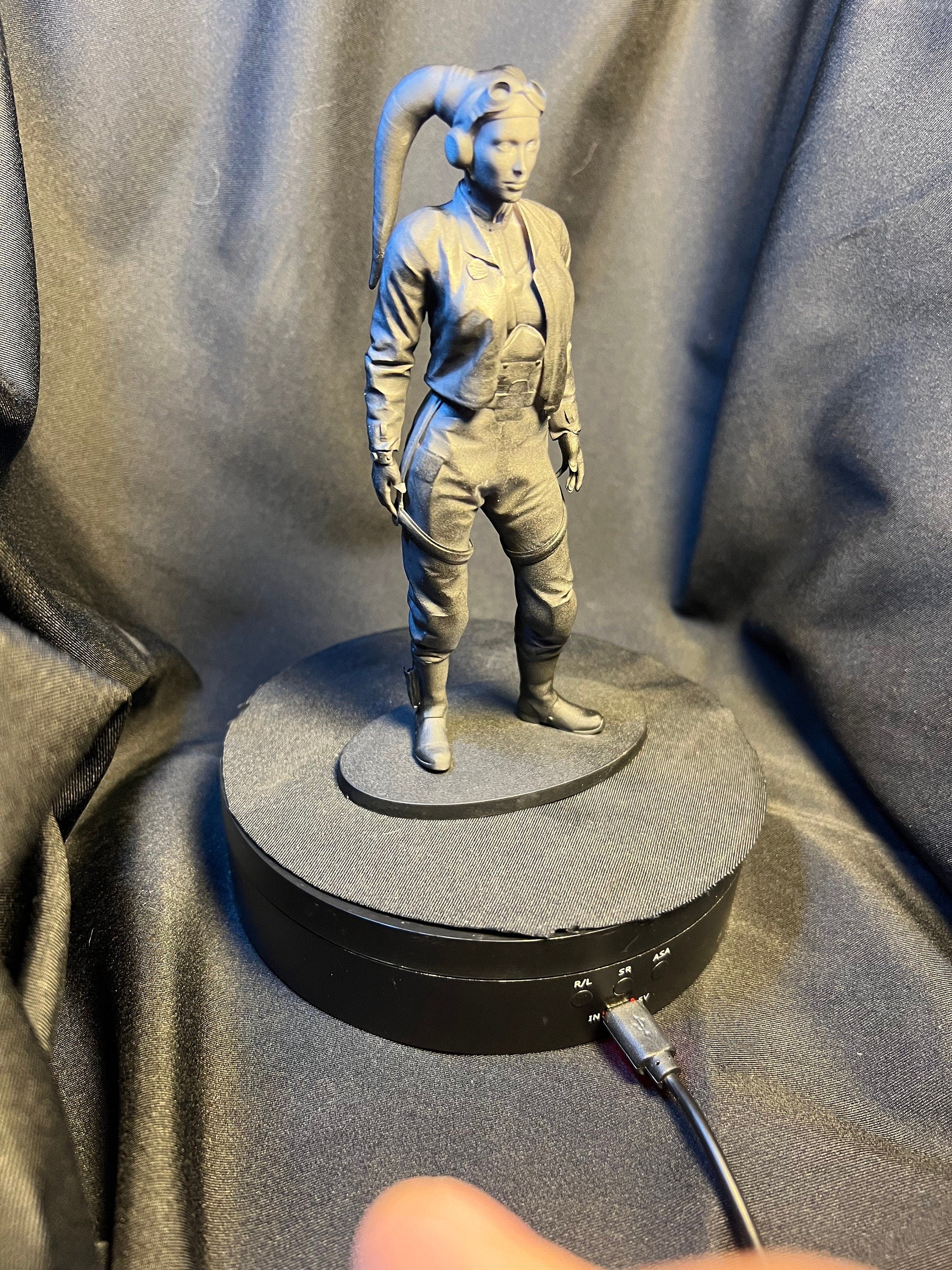 3D Printed Female Space Alien Pilot Figure, Sci-Fi Collectible