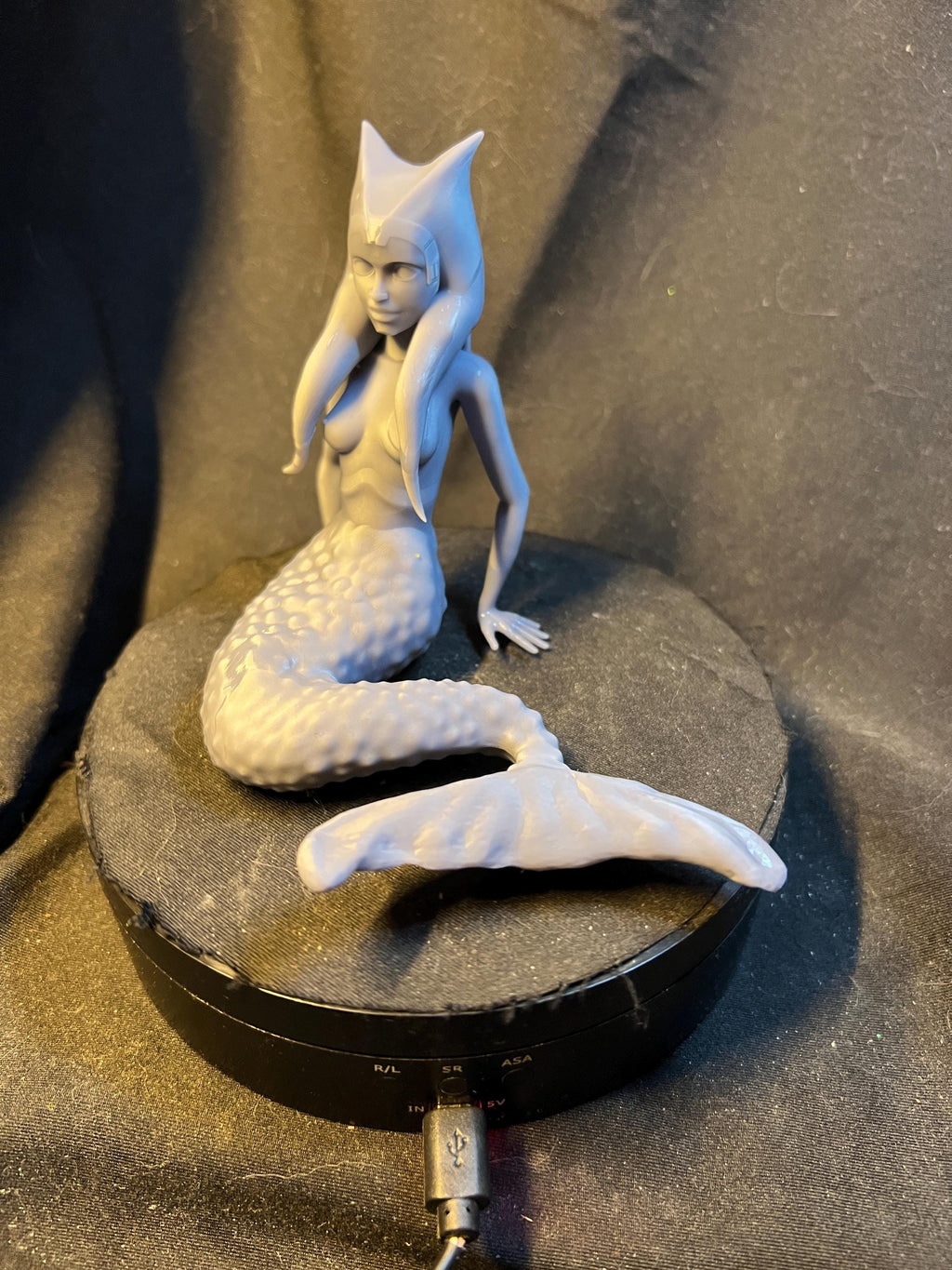 Orange Space Alien Mermaid: Unpainted 3D Model (4 inches)
