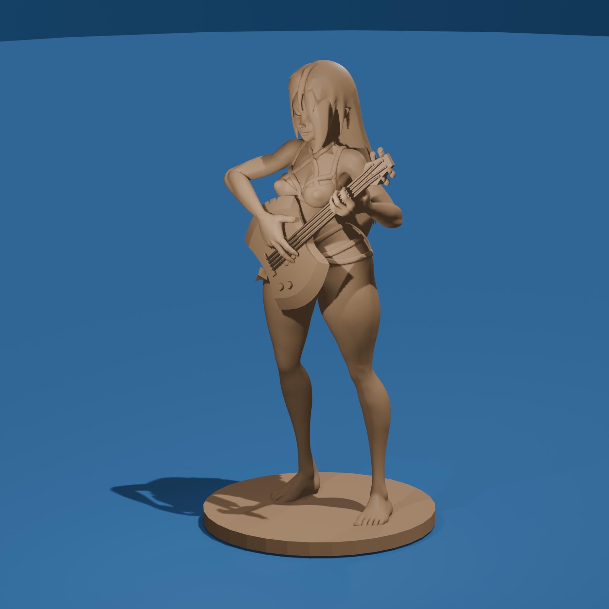 Swimsuit Rocker Girl with Axe Guitar