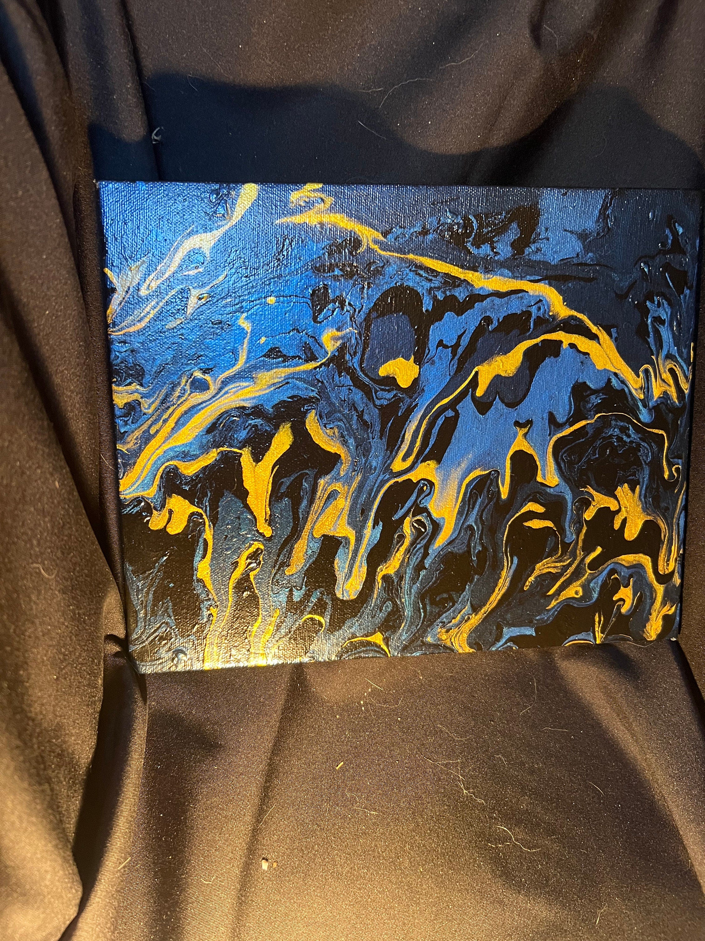 Hand painted acrylic pour abstract 8x10