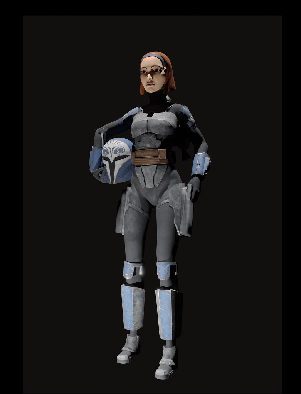Space Bounty Hunter Figure / Science Fiction Woman Figurine